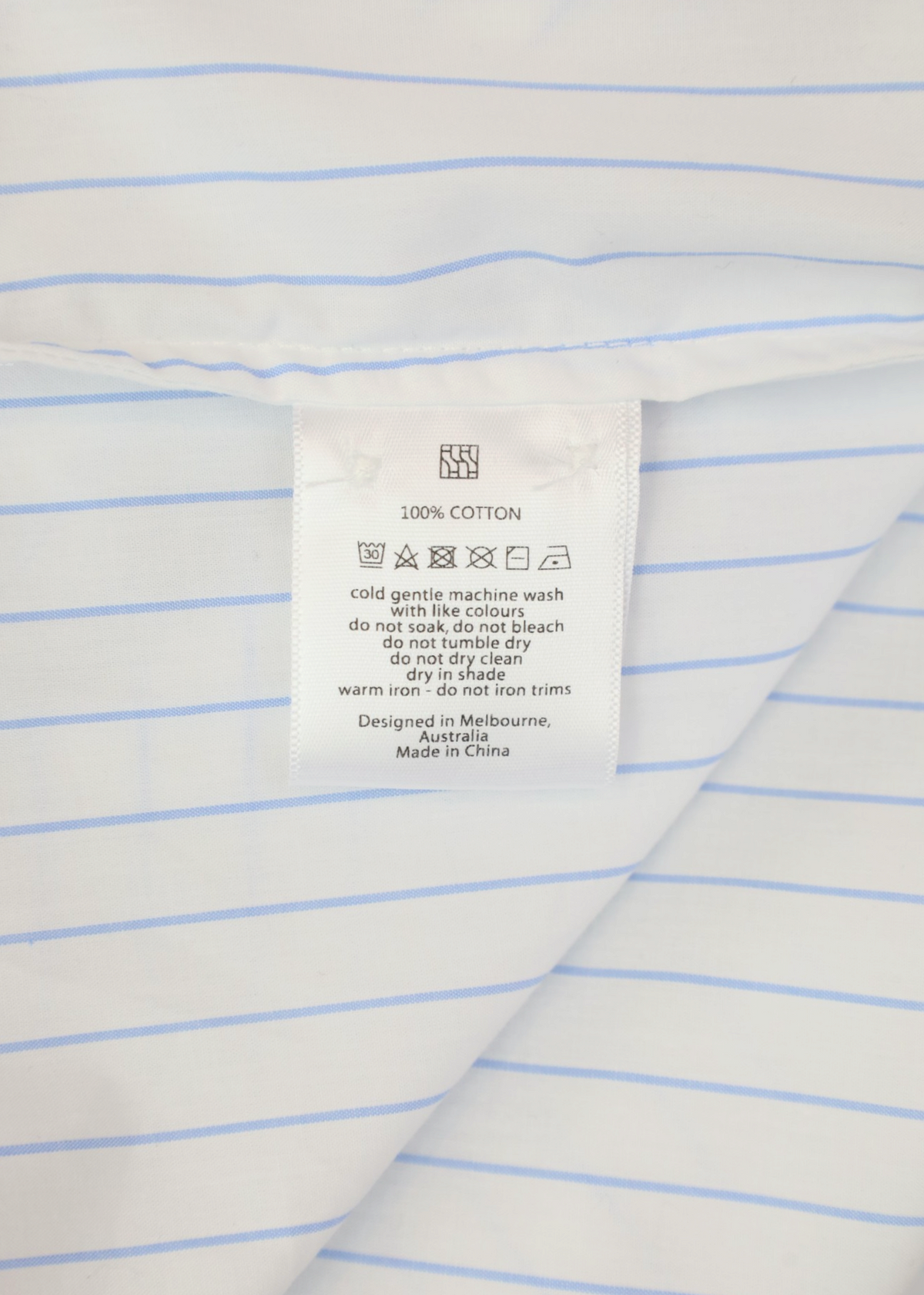 HENNE (NWT) White/Blue Stripe Button Up