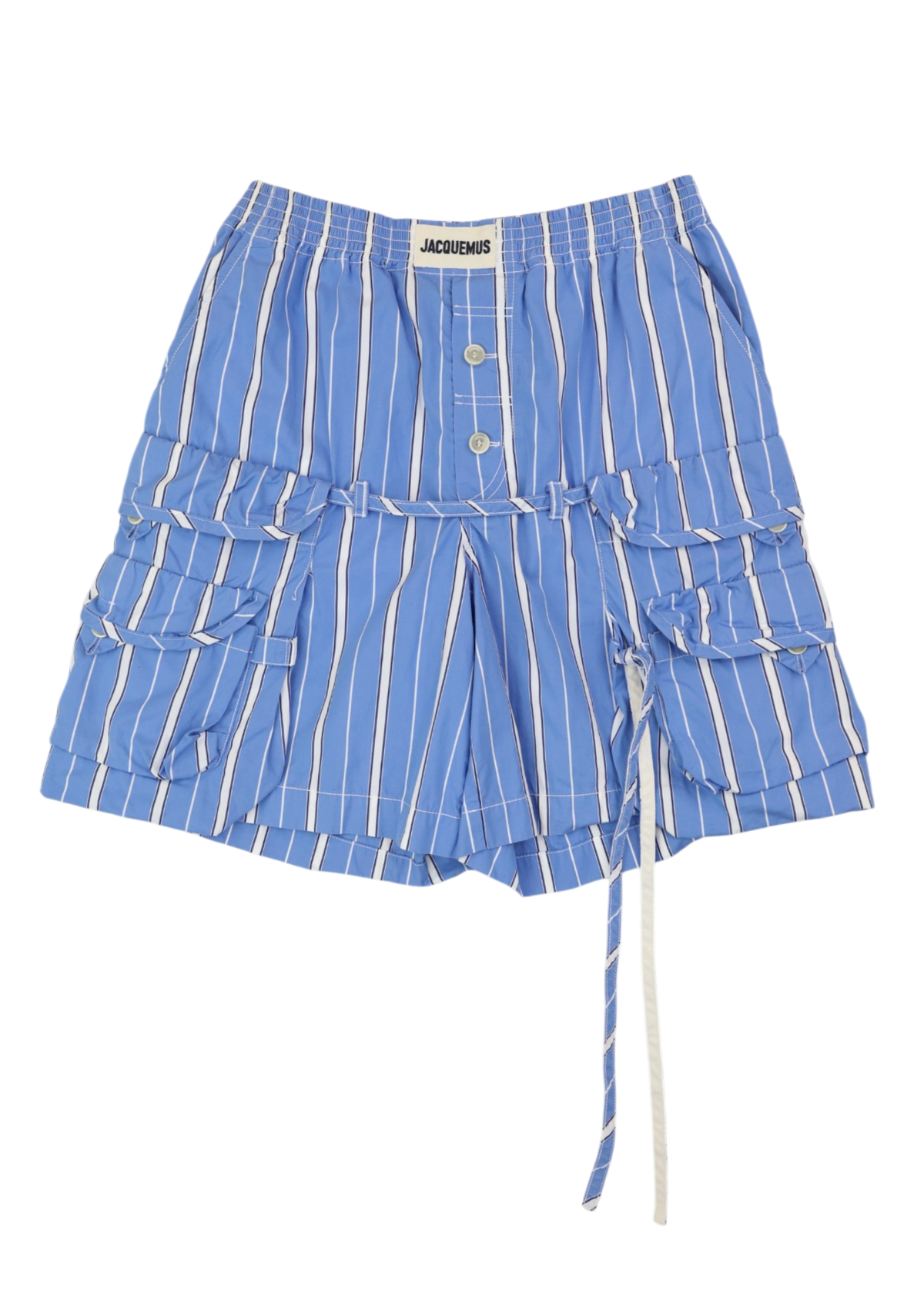 JACQUEMUS 'Le Short Trivela' Blue Stripe Cargo Shorts