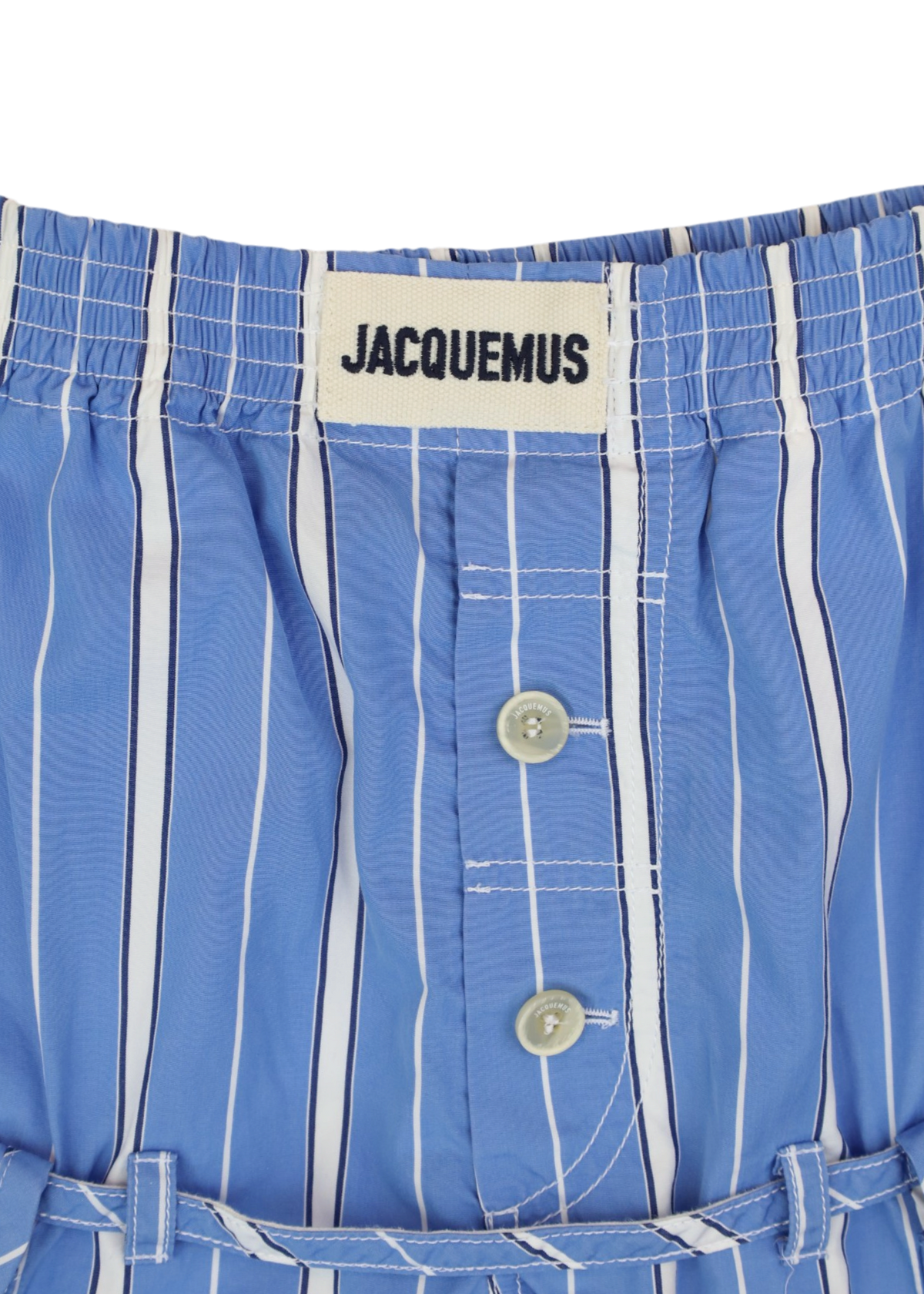 JACQUEMUS 'Le Short Trivela' Blue Stripe Cargo Shorts