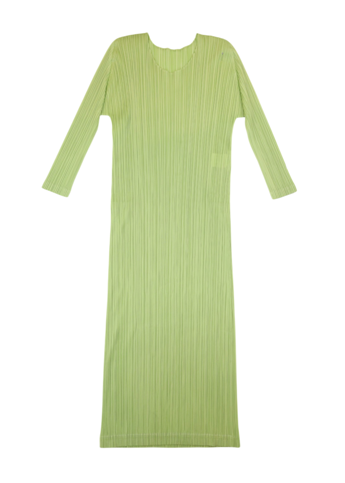 ISSEY MIYAKE PLEATS PLEASE Green 3/4 Sleeve Midi Dress