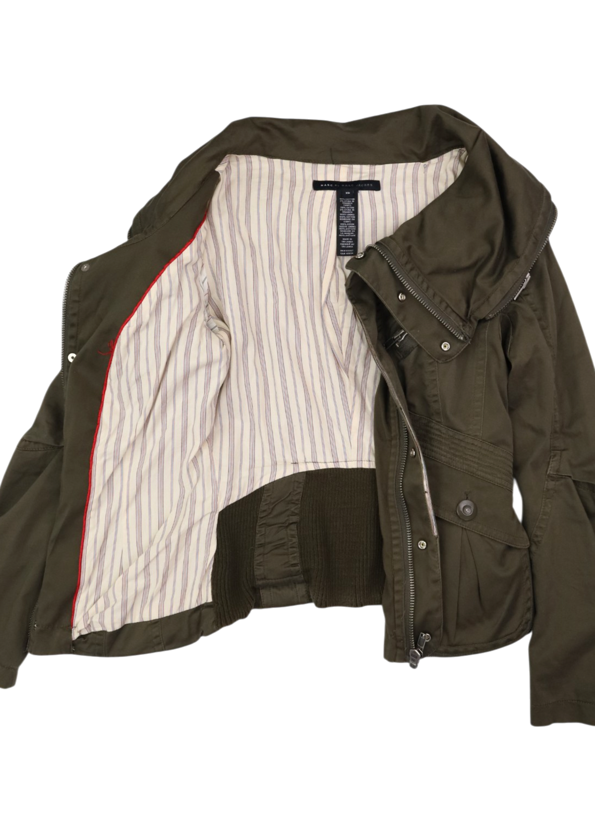 MARC BY MARC JACOBS Green Cotton Roll Neck Zip Up Jacket