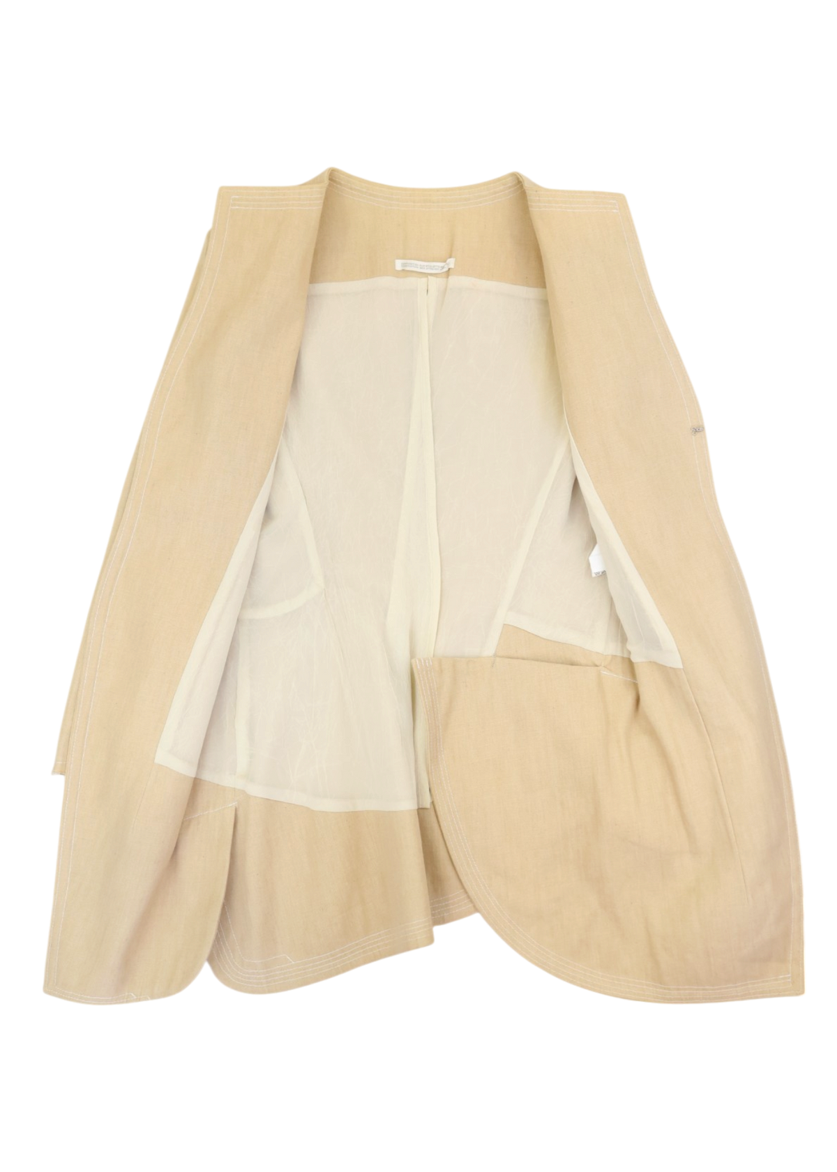 YOHJI YAMAMOTO 2015 Beige Linen Long Line Blazer
