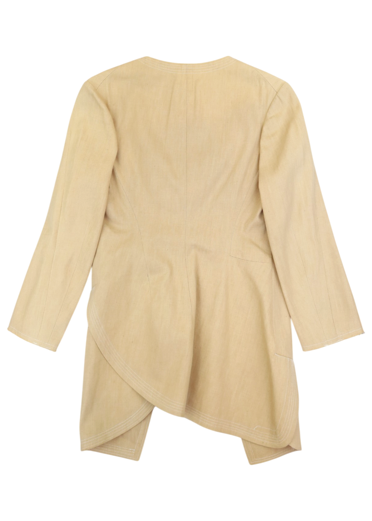 YOHJI YAMAMOTO 2015 Beige Linen Long Line Blazer