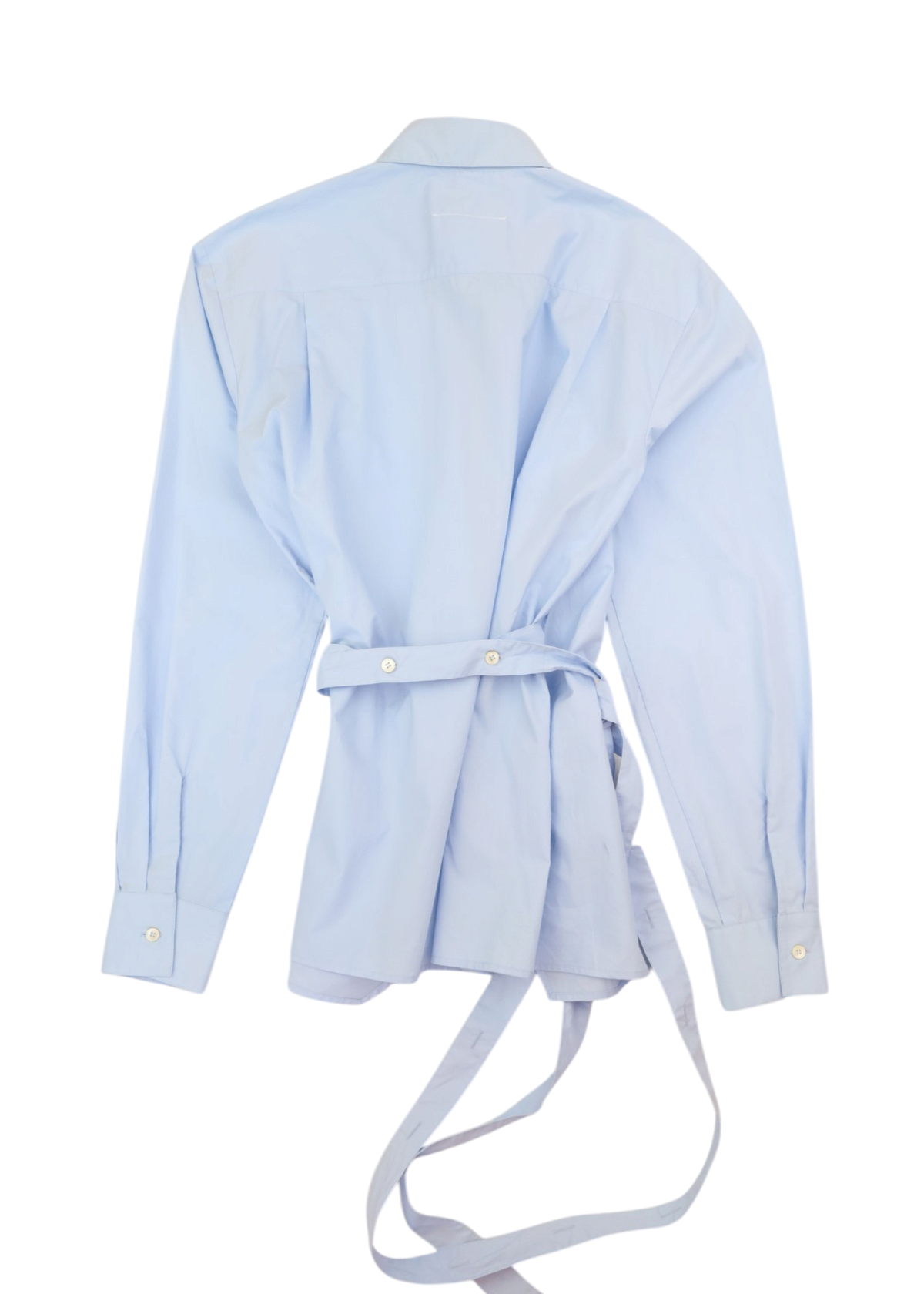 MM6 MAISON MARTIN MARGIELA Light Blue Cotton Wrap Shirt