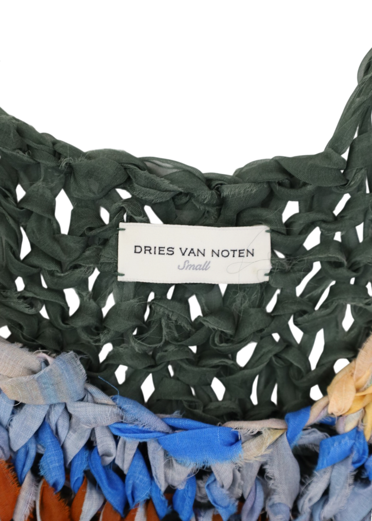 DRIES VAN NOTEN (AS IS) Orange/Blue Gradient Cotton/Silk Woven Tank