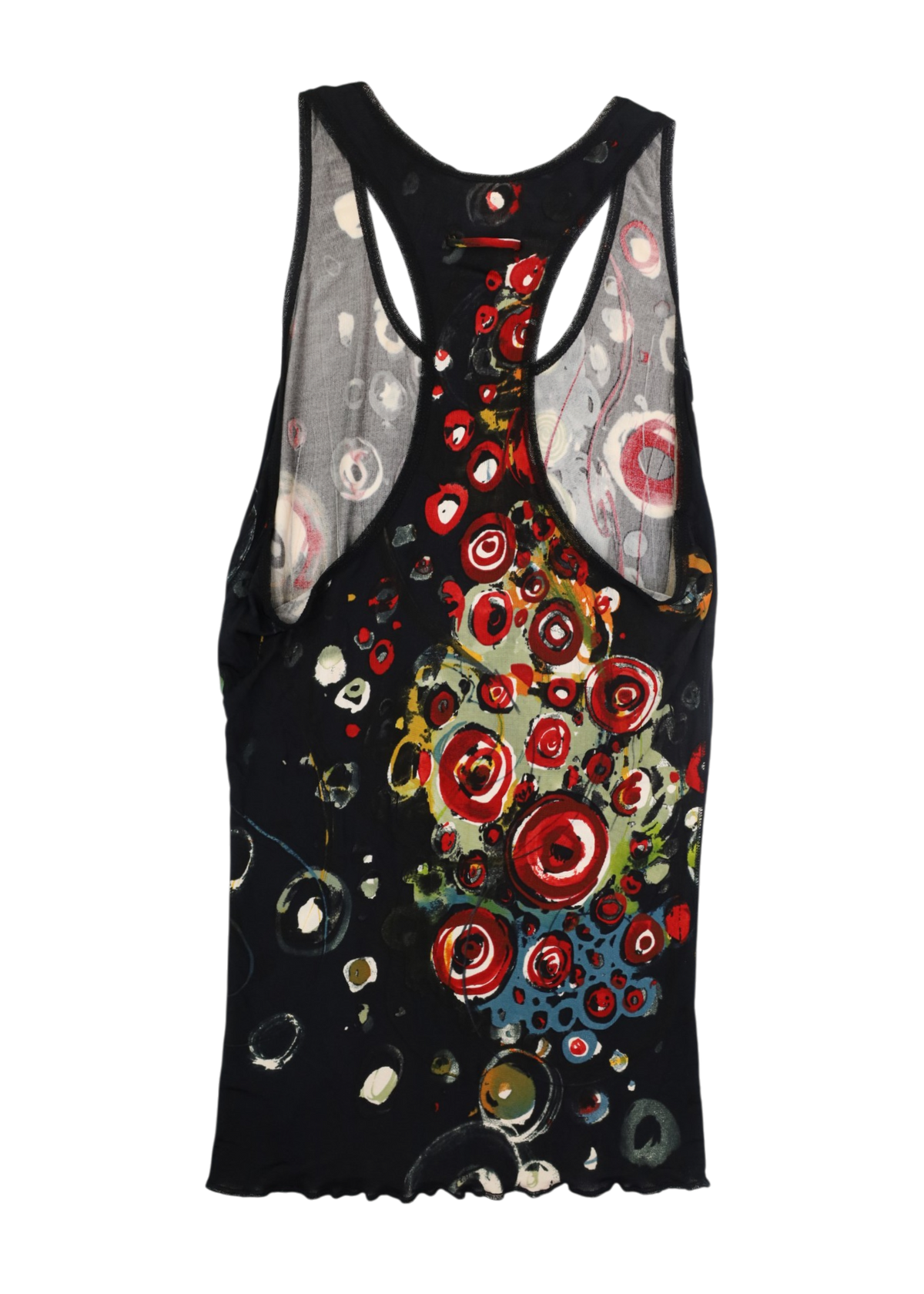 JEAN PAUL GAULTIER (AS IS) 2000s Black/Multi Abstract Racerback Tank