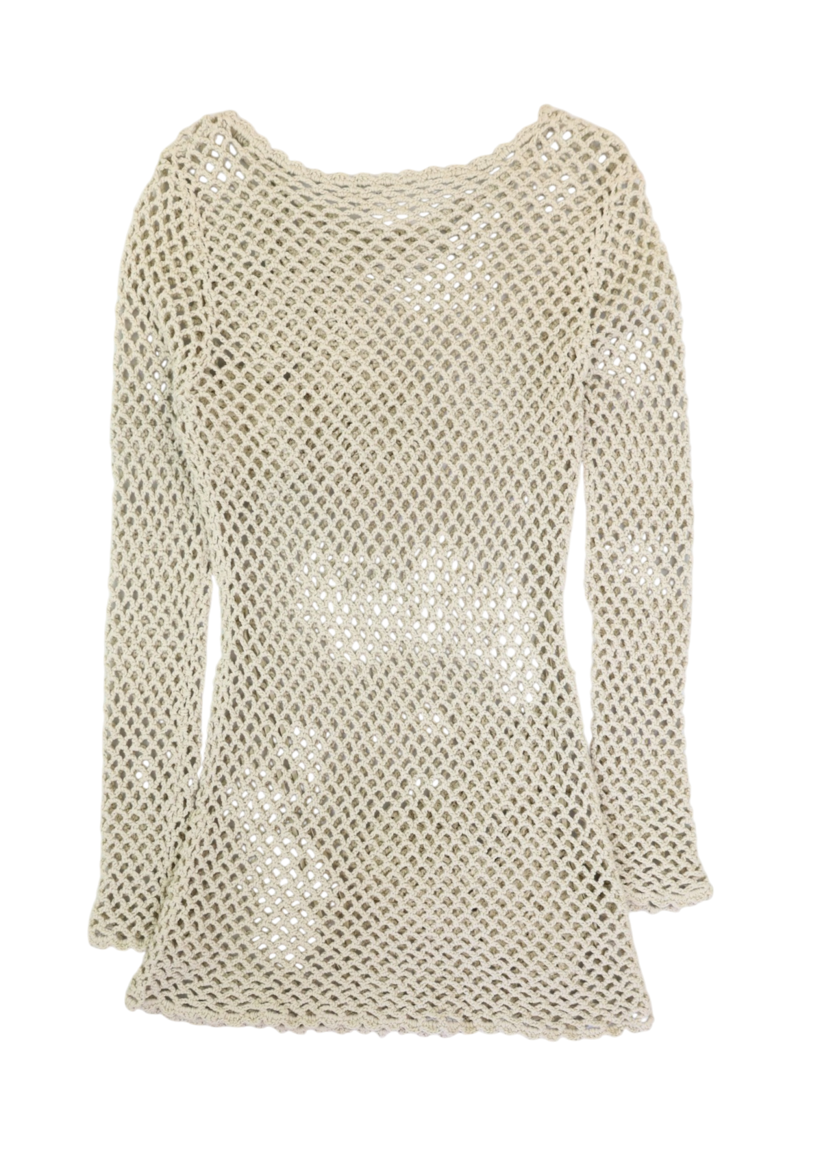 VENROY Ecru Cotton Floral Crochet Mini Dress
