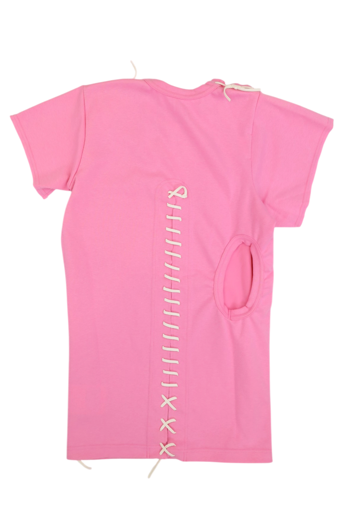 COMME DES GARÇONS (NWT) 2004 Pink/White Lace Up Mini Dress