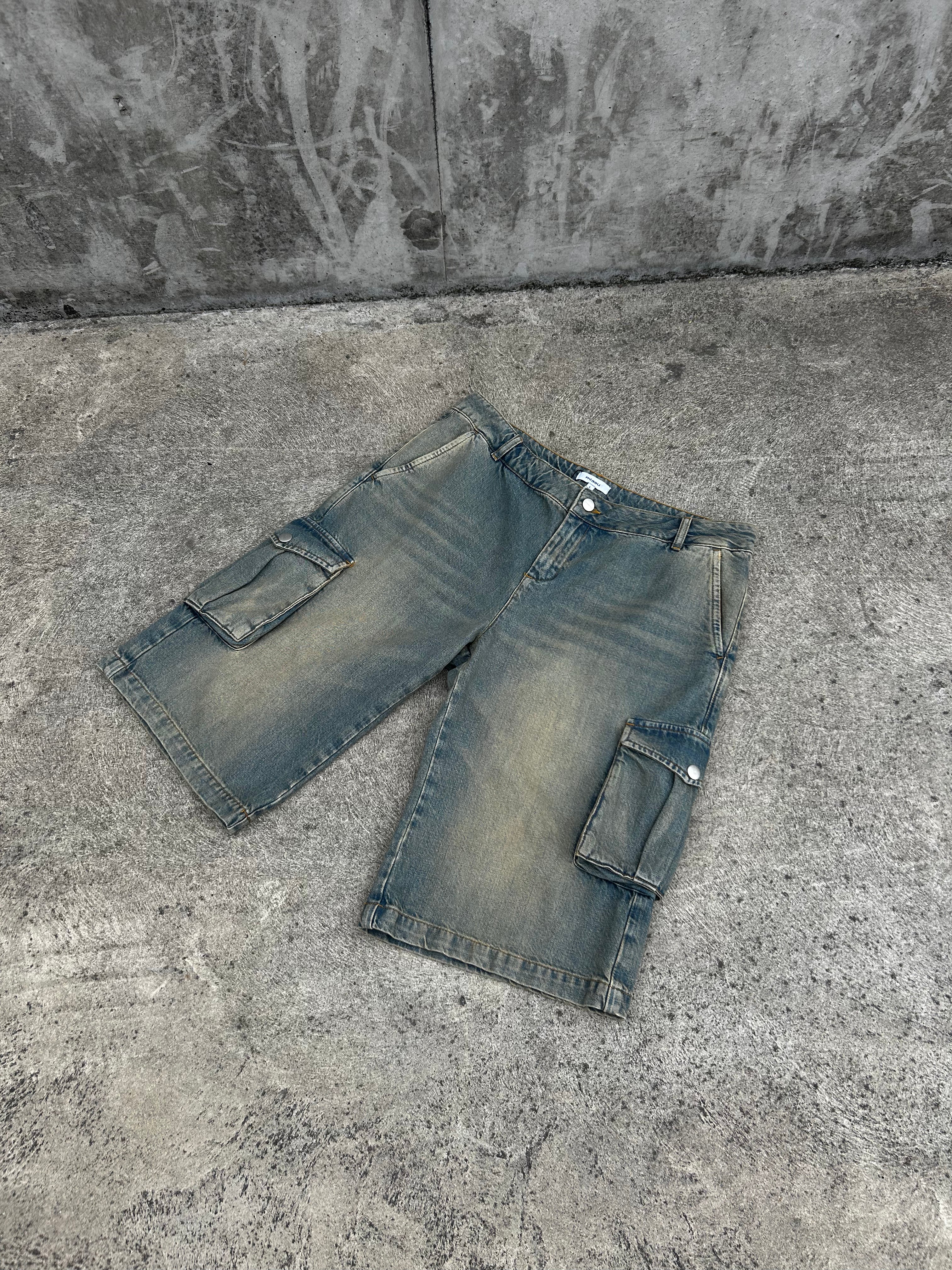 MIAOU (BNWT) 'Dune' Mudwash Denim Cargo Shorts