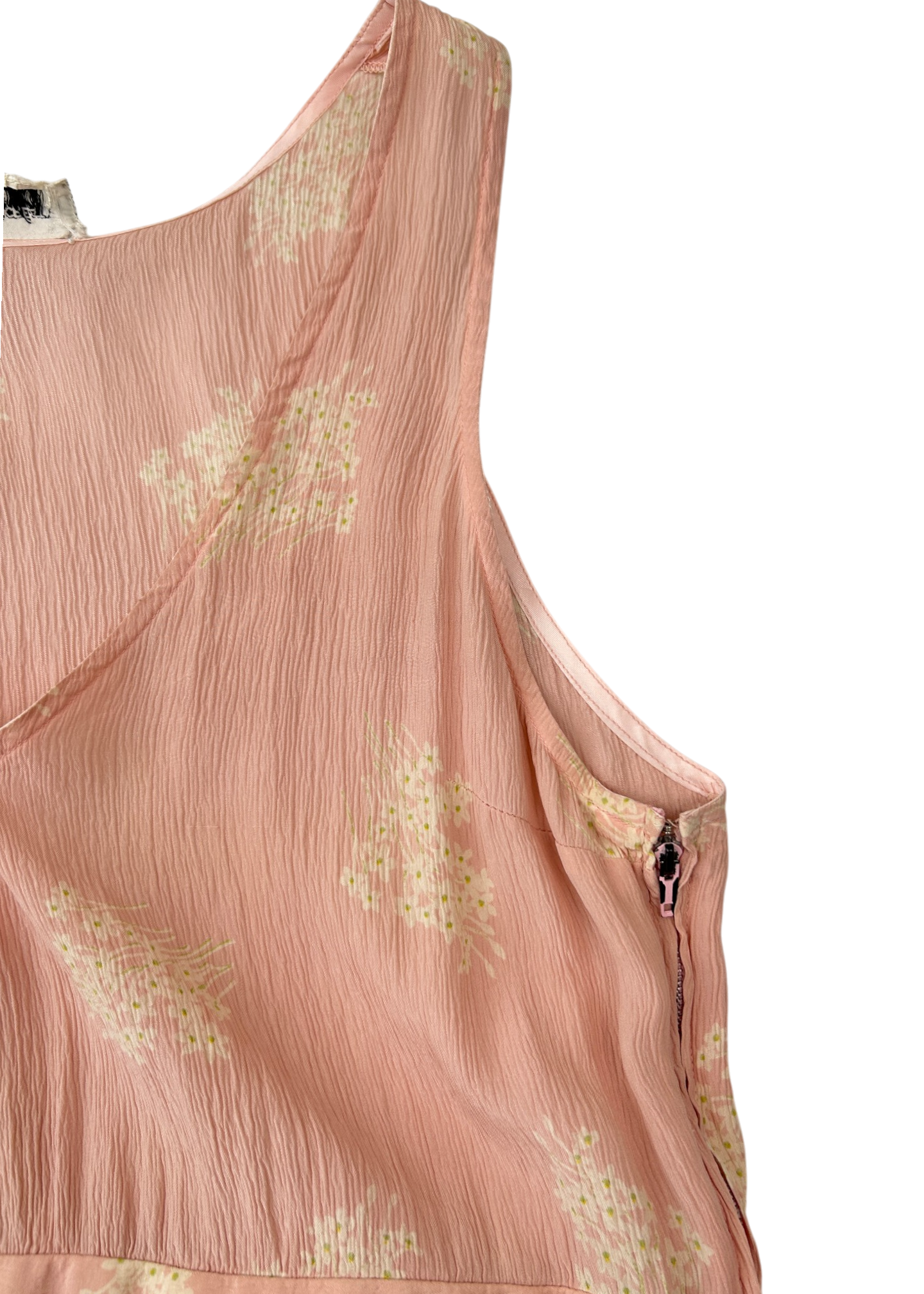 CHANEL VINTAGE (AS IS) Chanel Creations 1970s Plisse Floral Maxi Dress