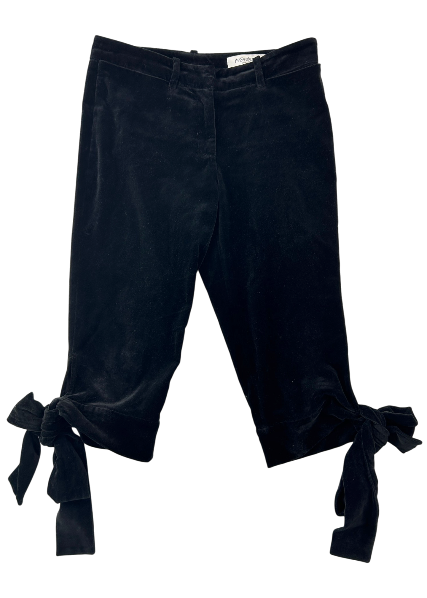 YVES SAINT LAURENT RIVE GAUCHE Vintage F/W 2002 by Tom Ford Velvet Bow Capri Pants