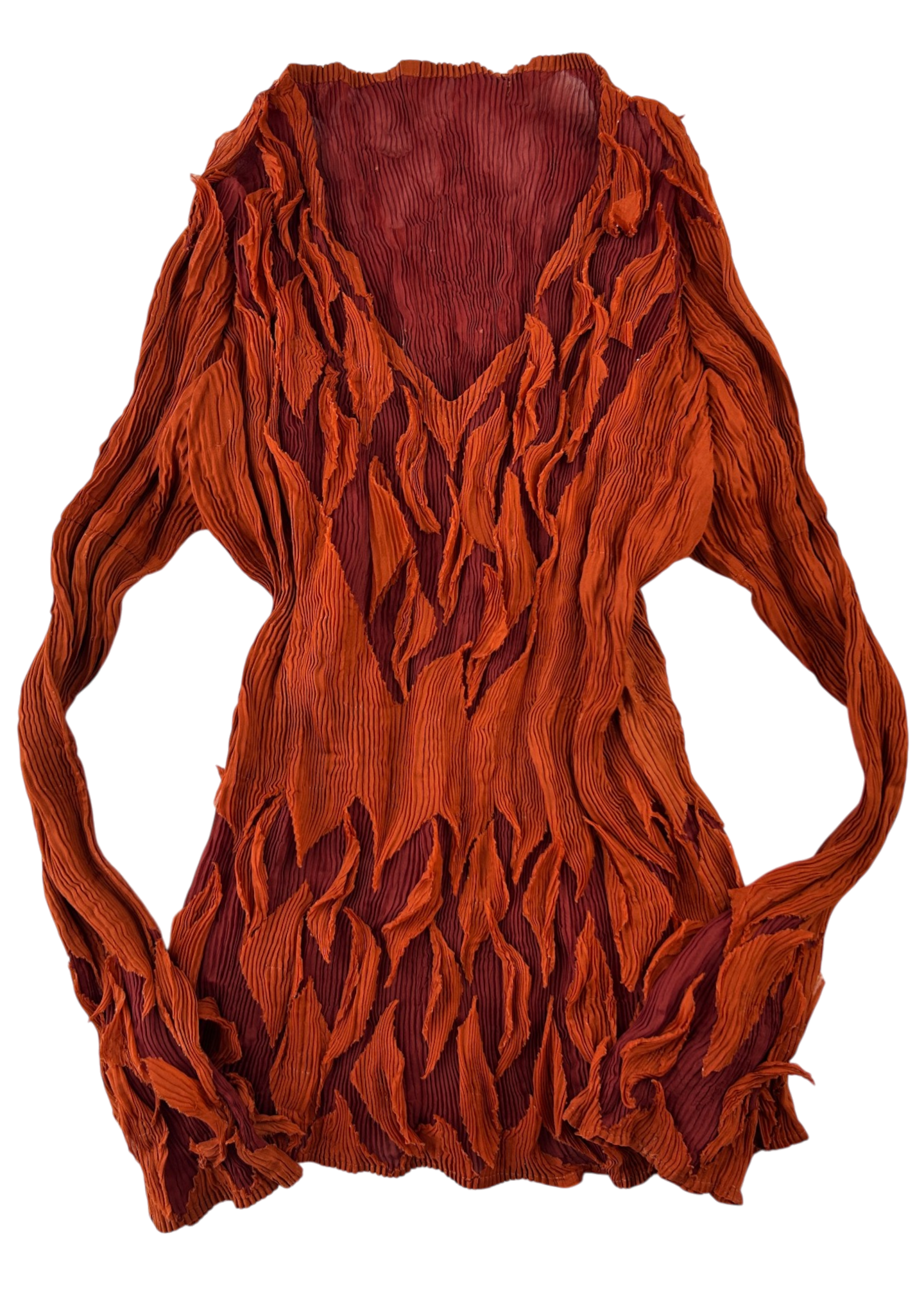 ISSEY MIYAKE FETE FW 2007 Flame Pleat V-Neck Top