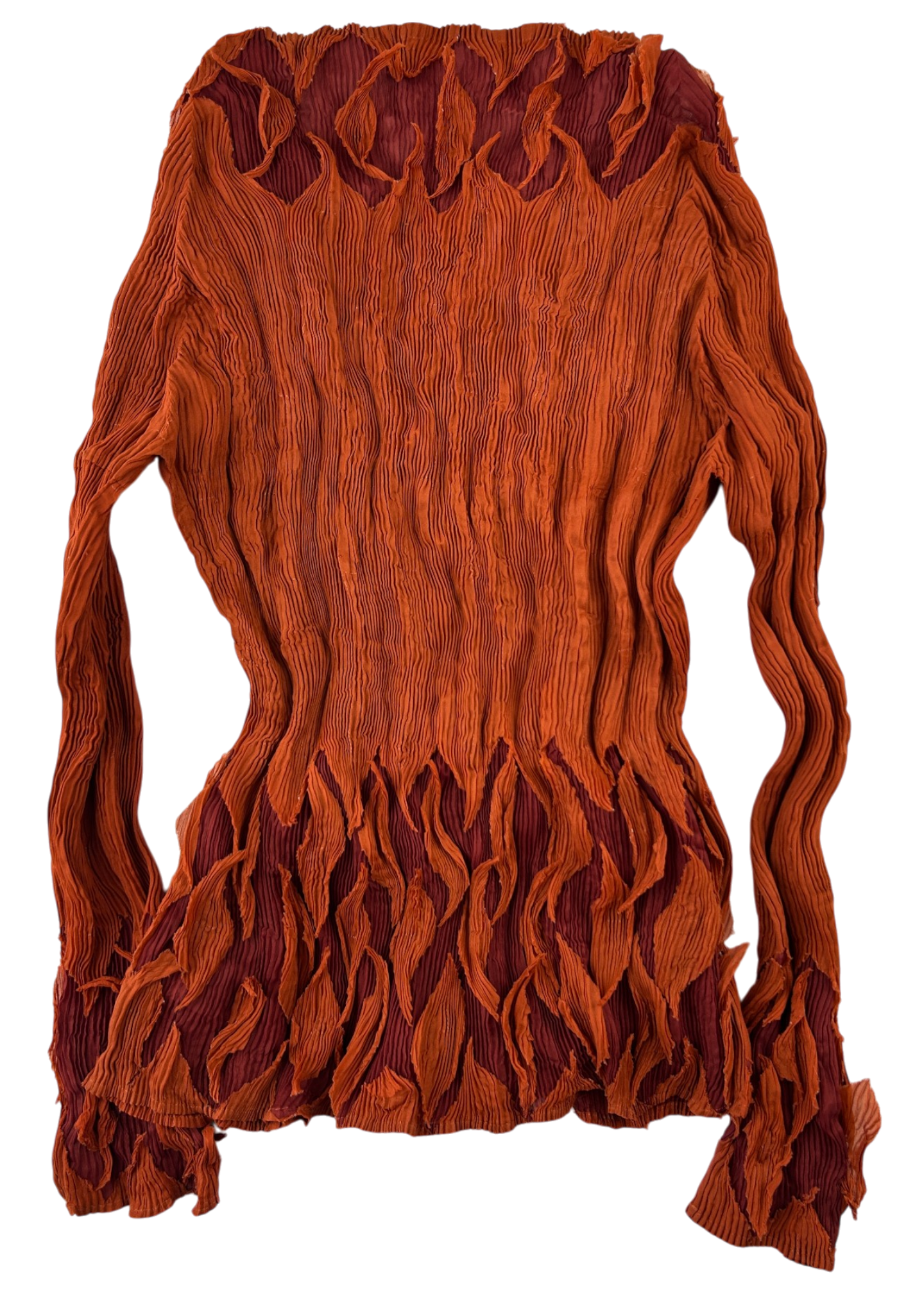 ISSEY MIYAKE FETE FW 2007 Flame Pleat V-Neck Top