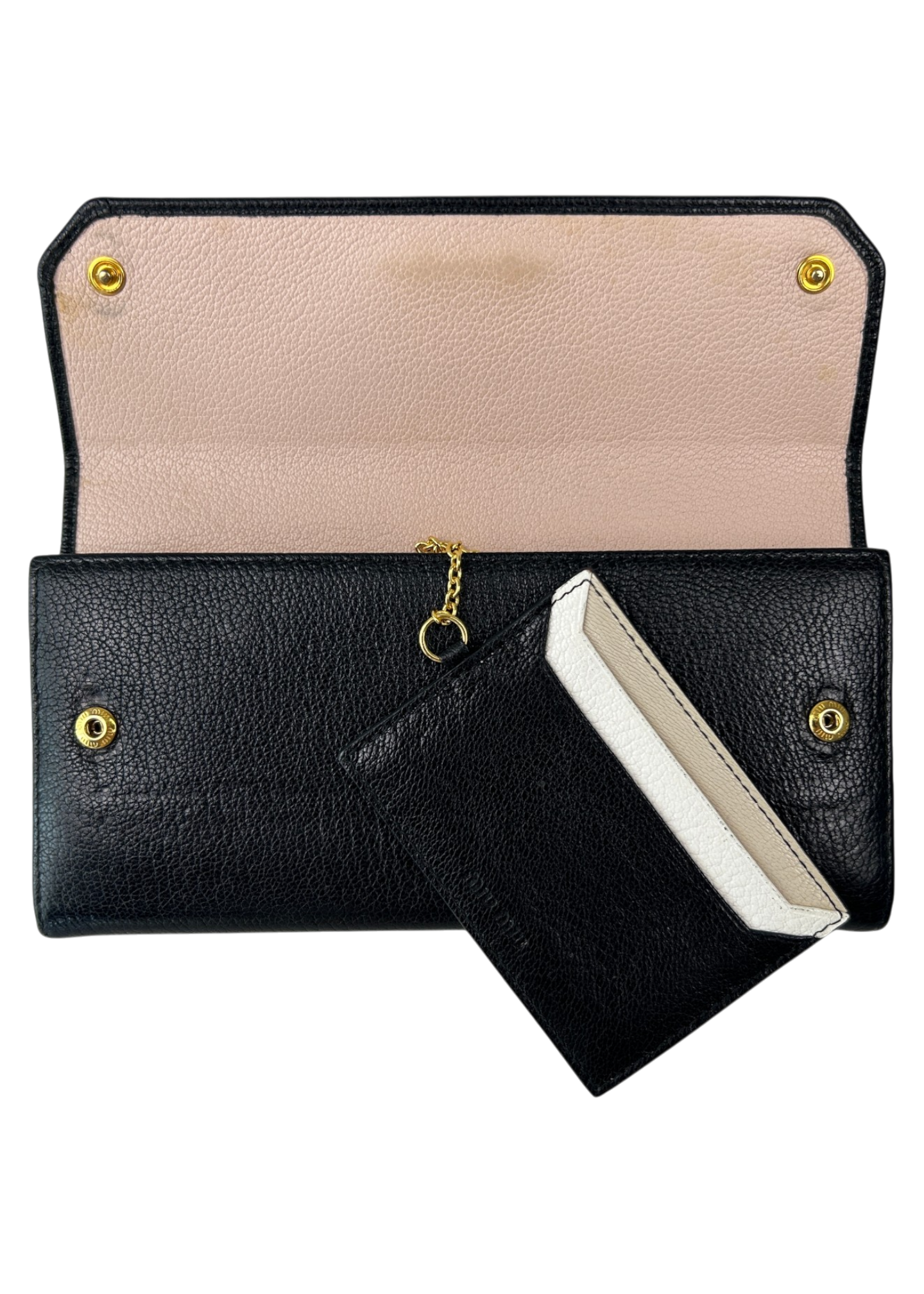 MIU MIU (AS IS) Black Leather Long Wallet