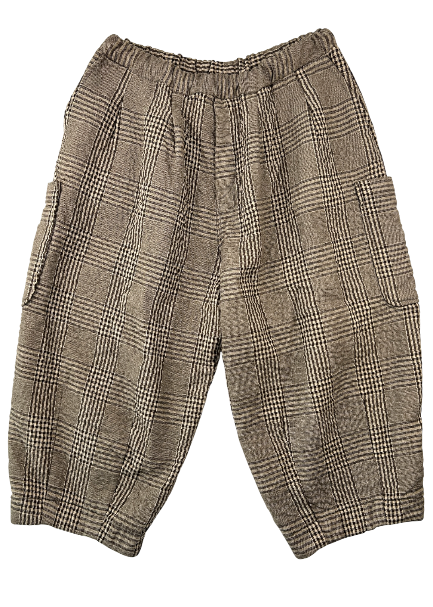 ITADAKI 'Lucky Pierrot' Brown Plaid Balloon Leg Pants
