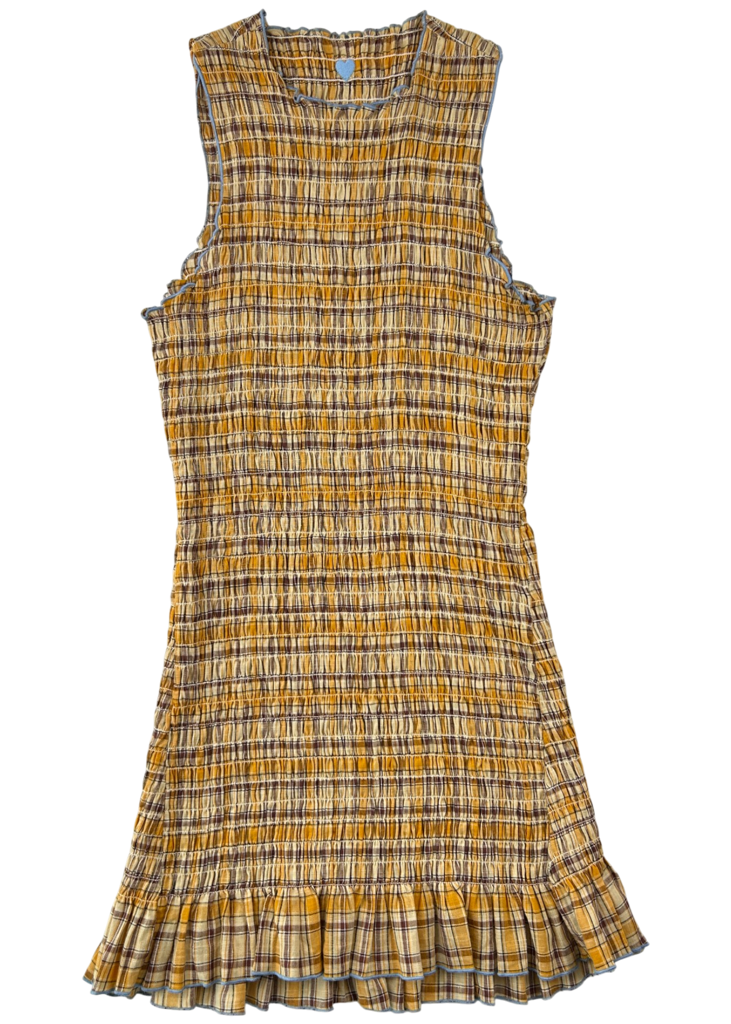KATHARINA LOU X APRES STUDIO Shirred Plaid Mini Dress