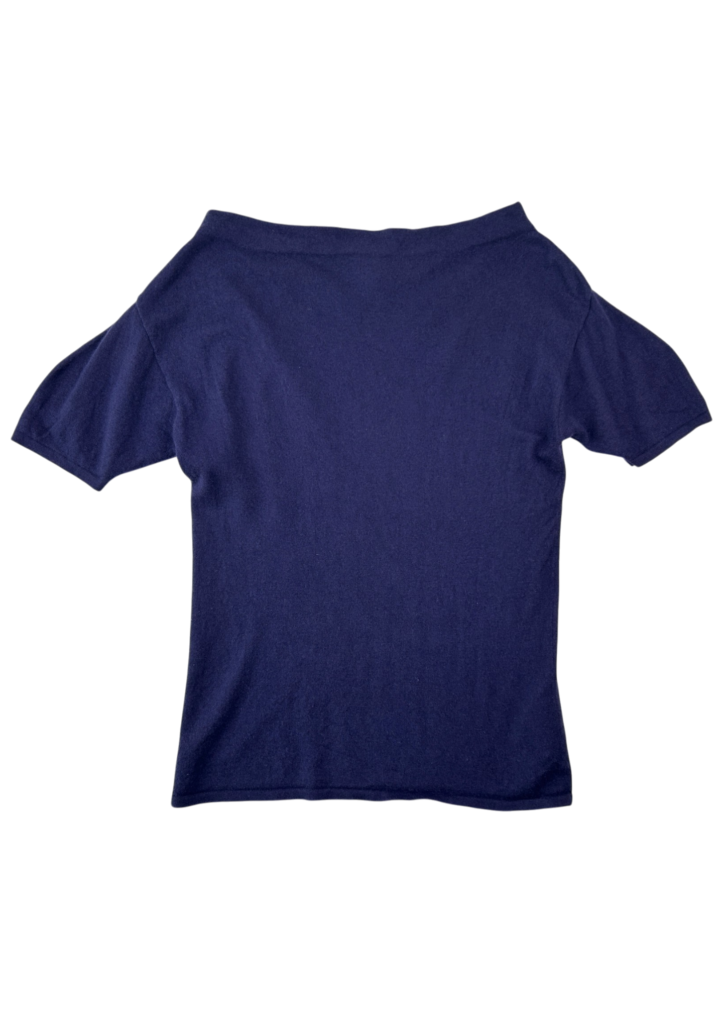 PRADA (AS IS) Navy Wool/Silk Boat Neck Top