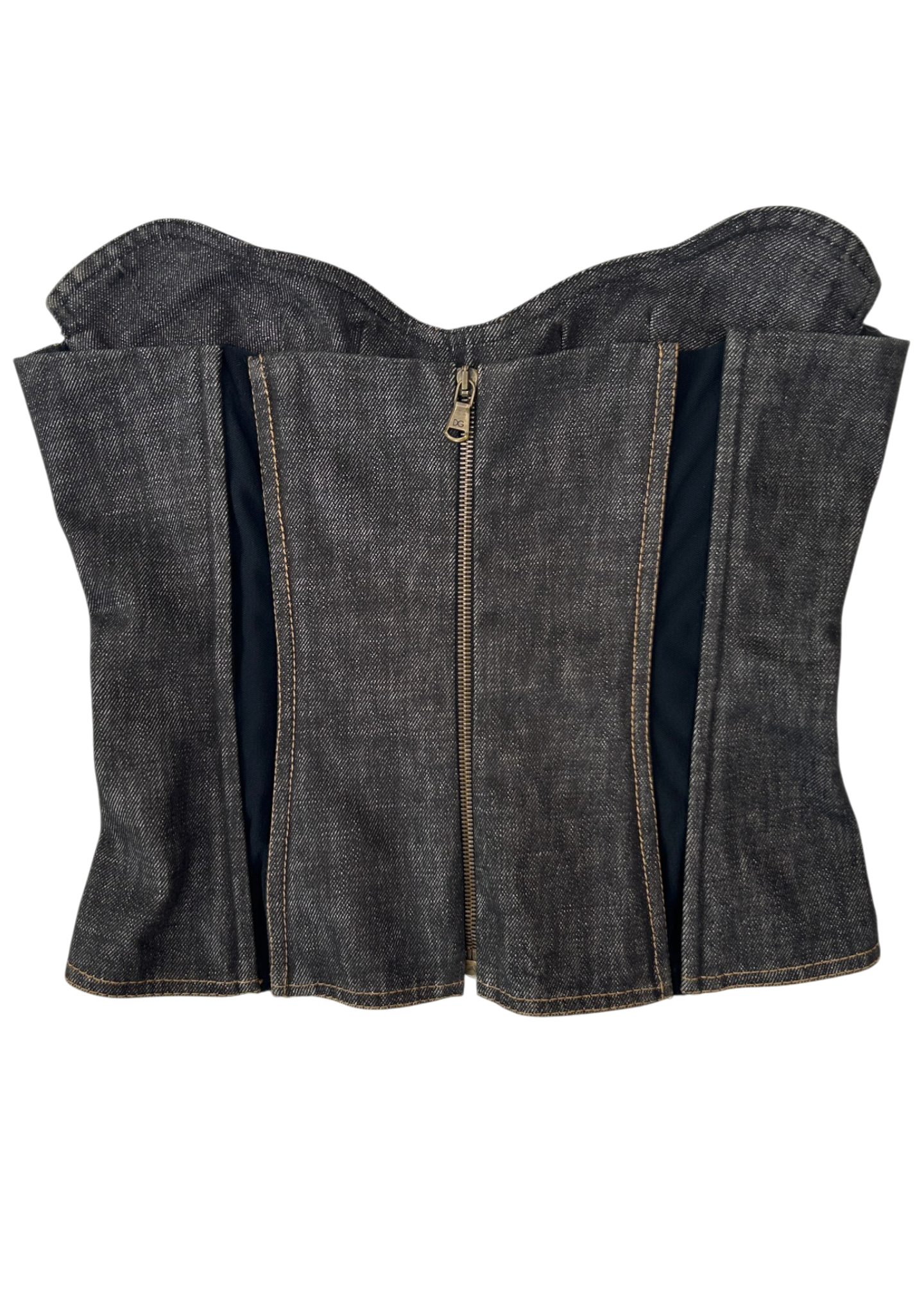 DOLCE & GABBANA (AS IS) S/S 2002 Denim Butterfly Corset