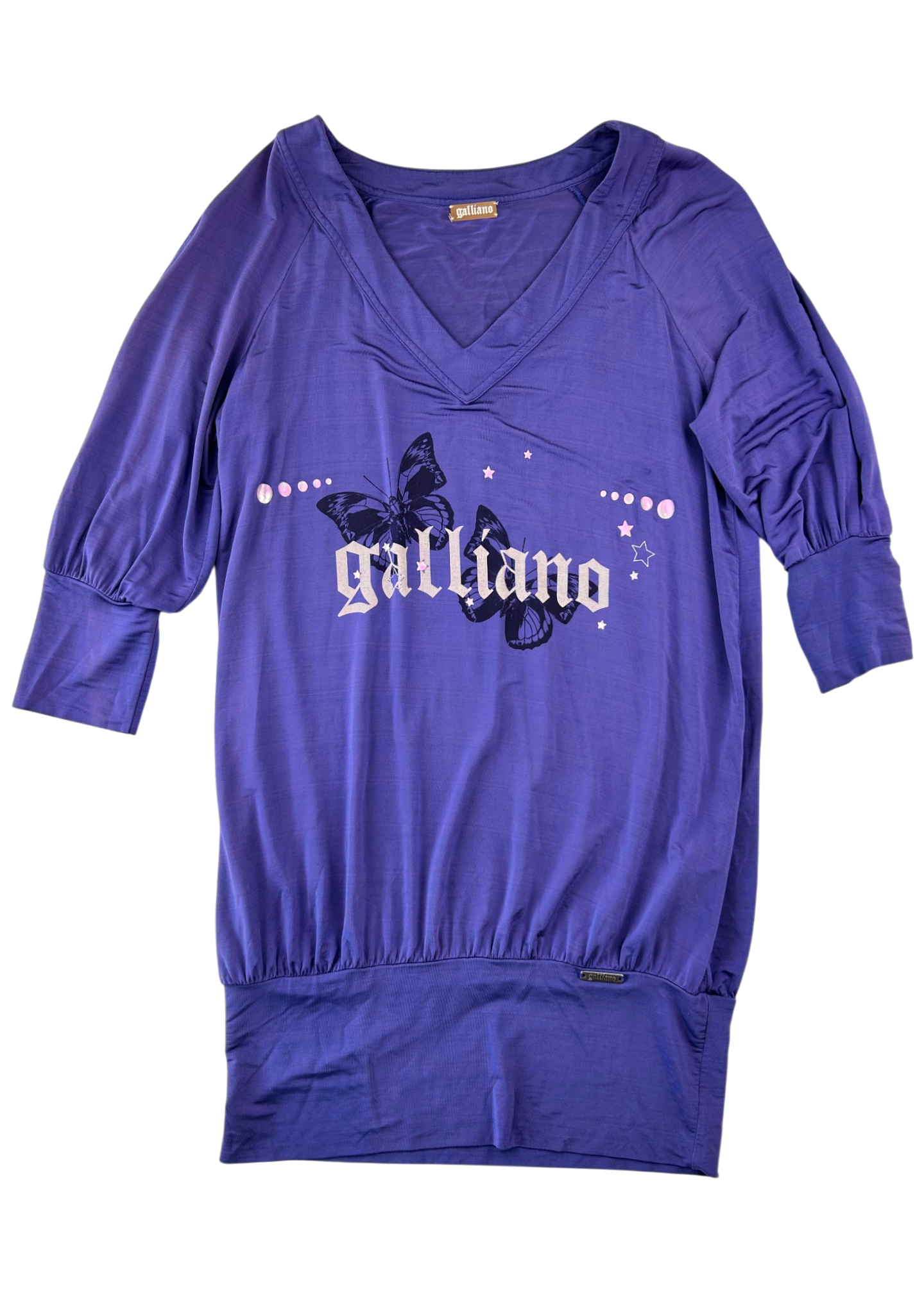 GALLIANO (AS IS) Butterfly Stars Logo Slouch Dress