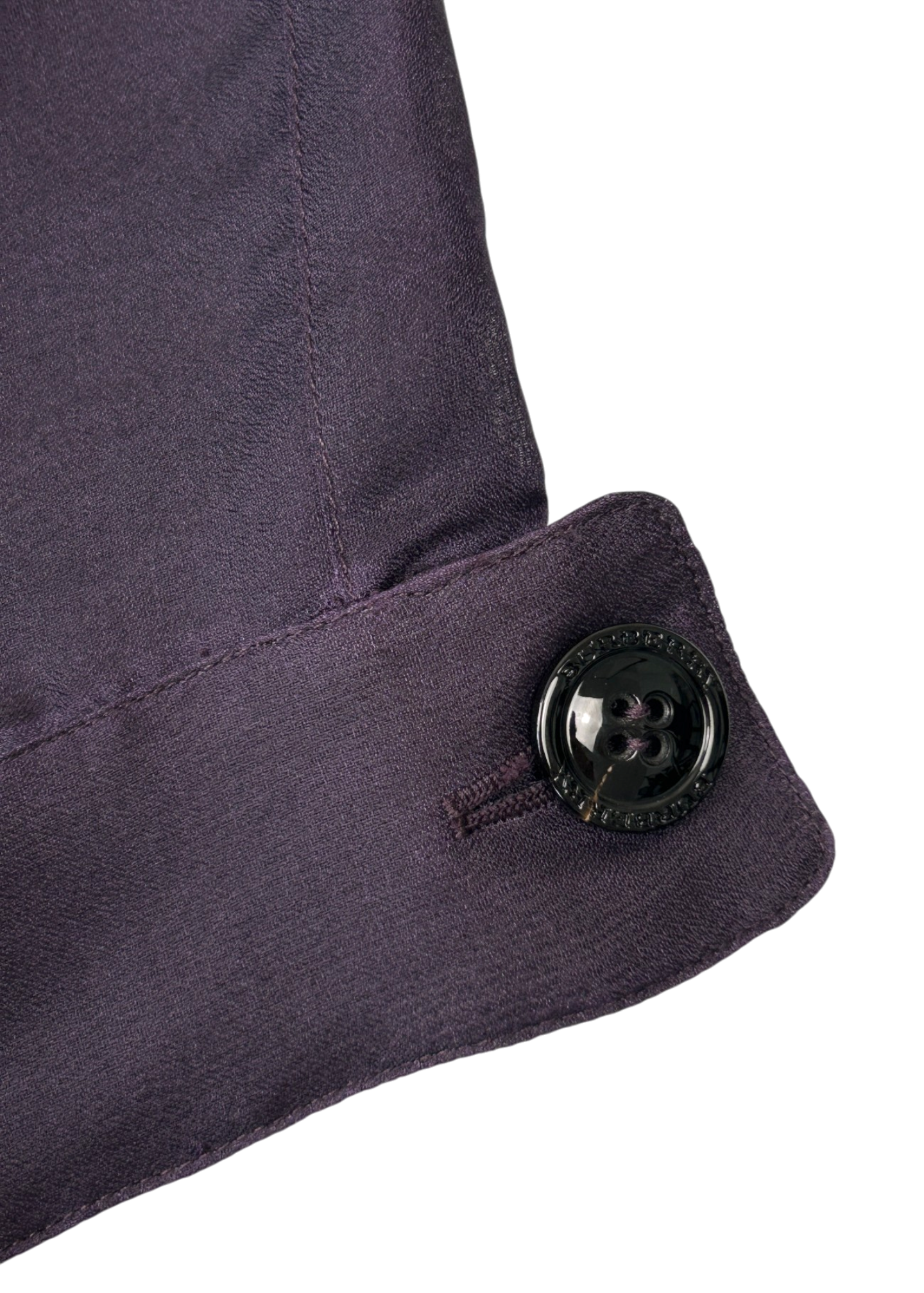 BURBERRY (AS IS) 2016 Purple Silk Organza Double Breast Coat W/ Belt