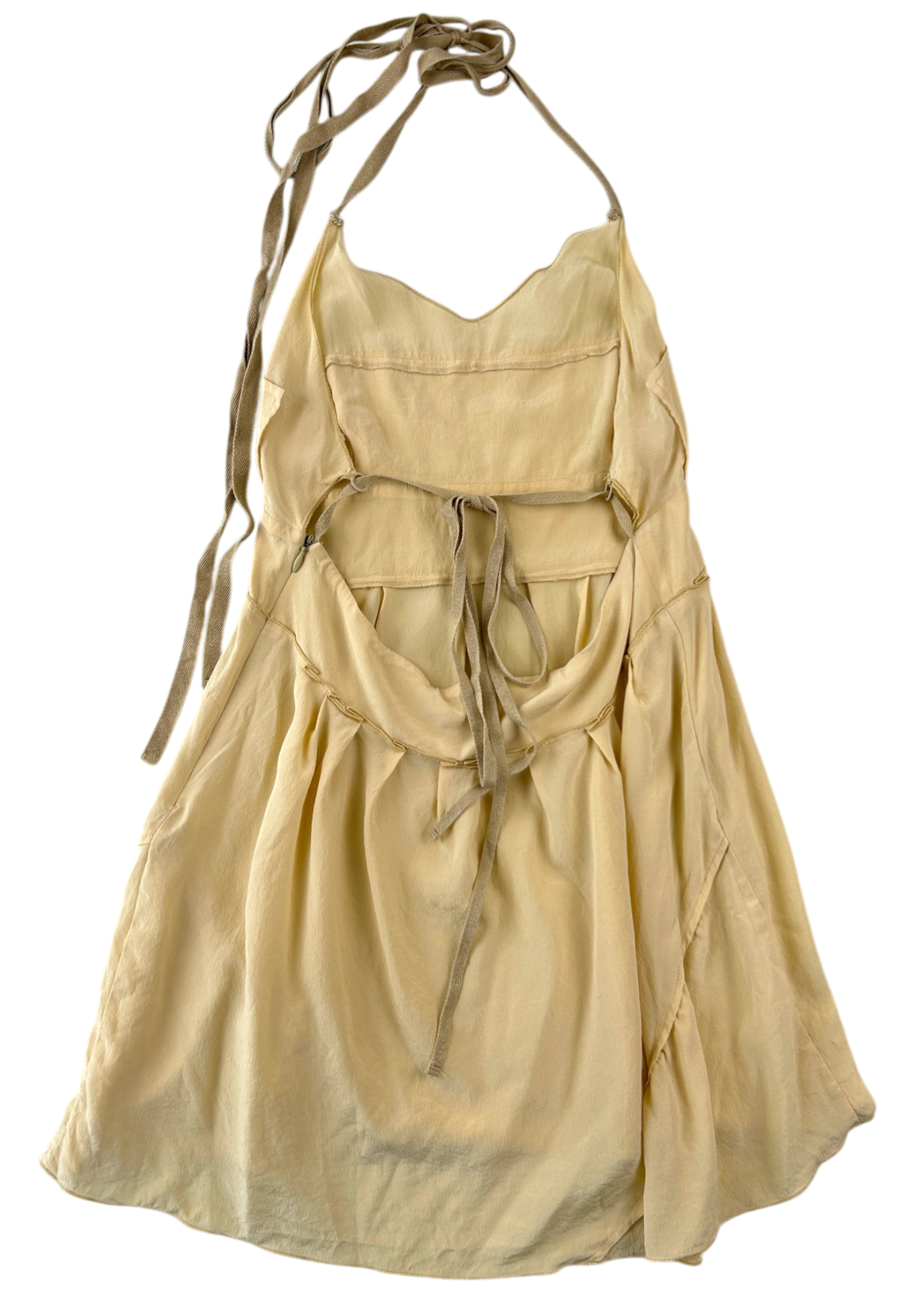 MIU MIU (AS IS) Cream Silk Cami W/ Lace Up Back