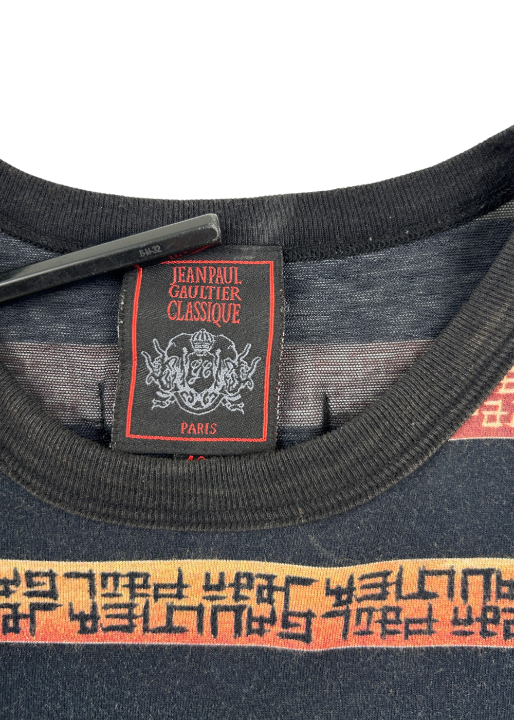 JEAN PAUL GAULTIER (AS IS) Stripe Tee W/ Mesh Panels