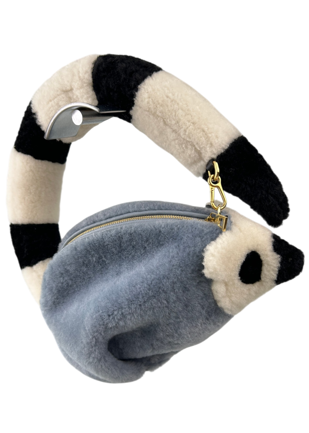LOEWE x SUNA FUJITA Lemur Shearling Bag W/ Detachable Crossbody Strap