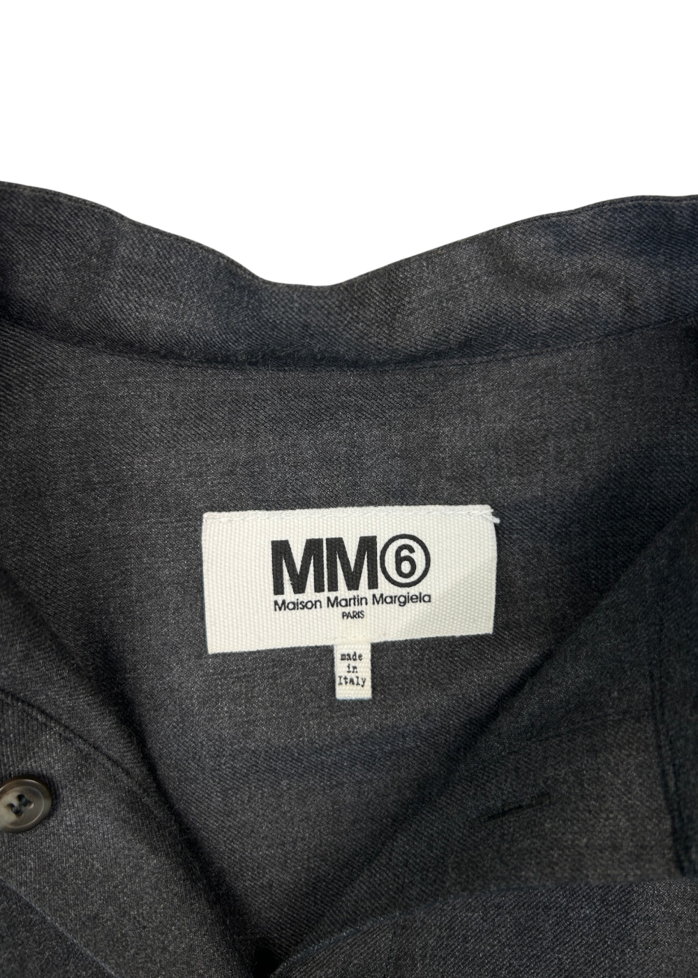MM6 MAISON MARTIN MARGIELA (AS IS) Wool Blend Grey/Plaid Midi Shirt Dress