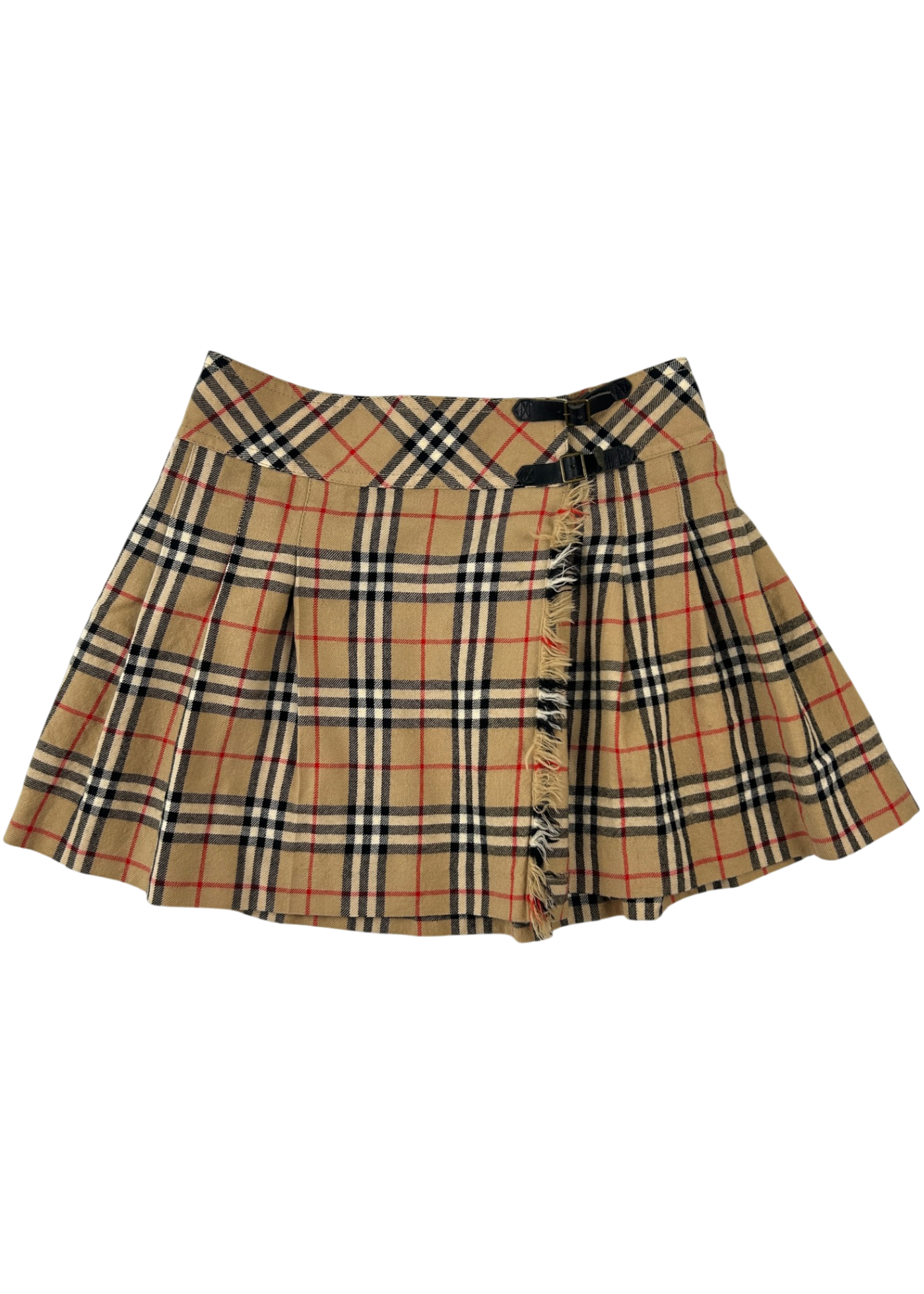 BURBERRY LONDON BLUE LABEL (AS IS) Vintage Nova Check Wrap Pleat Mini Skirt