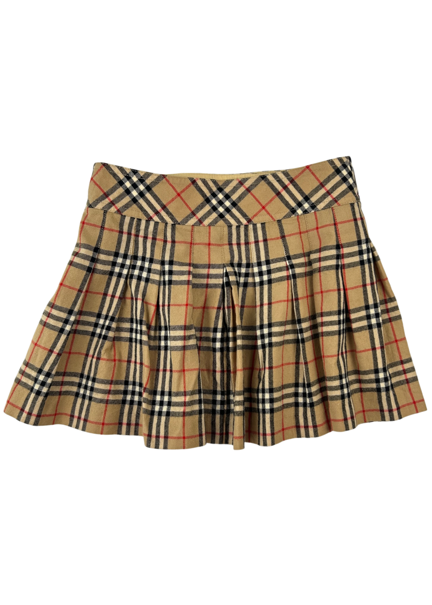 BURBERRY LONDON BLUE LABEL (AS IS) Vintage Nova Check Wrap Pleat Mini Skirt