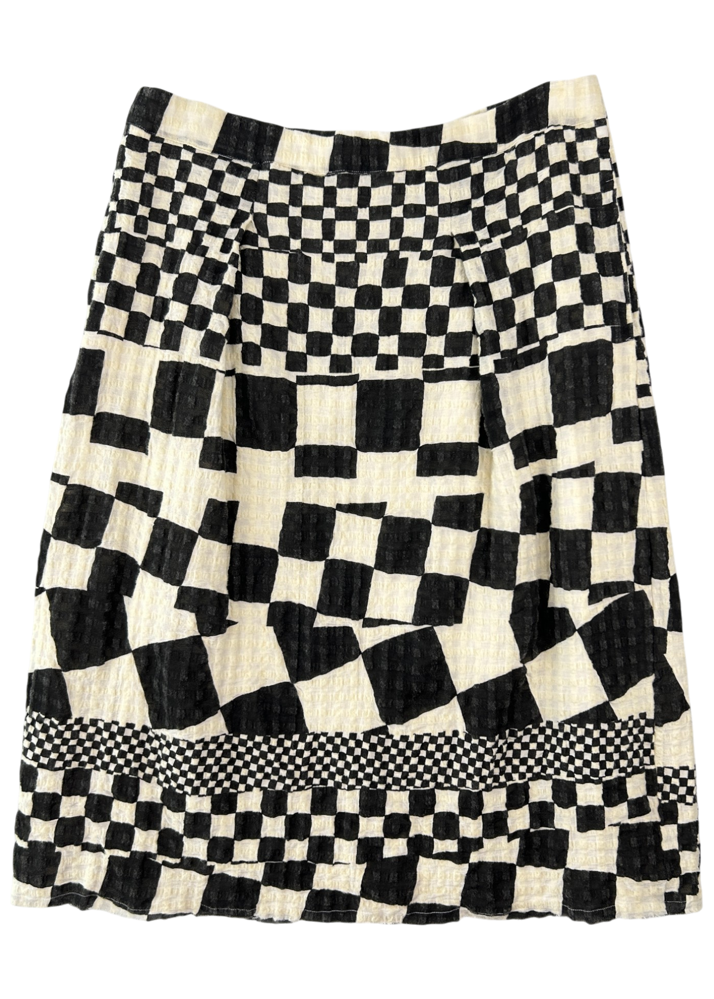 HANNOH WESSEL Seersucker Check Midi Skirt