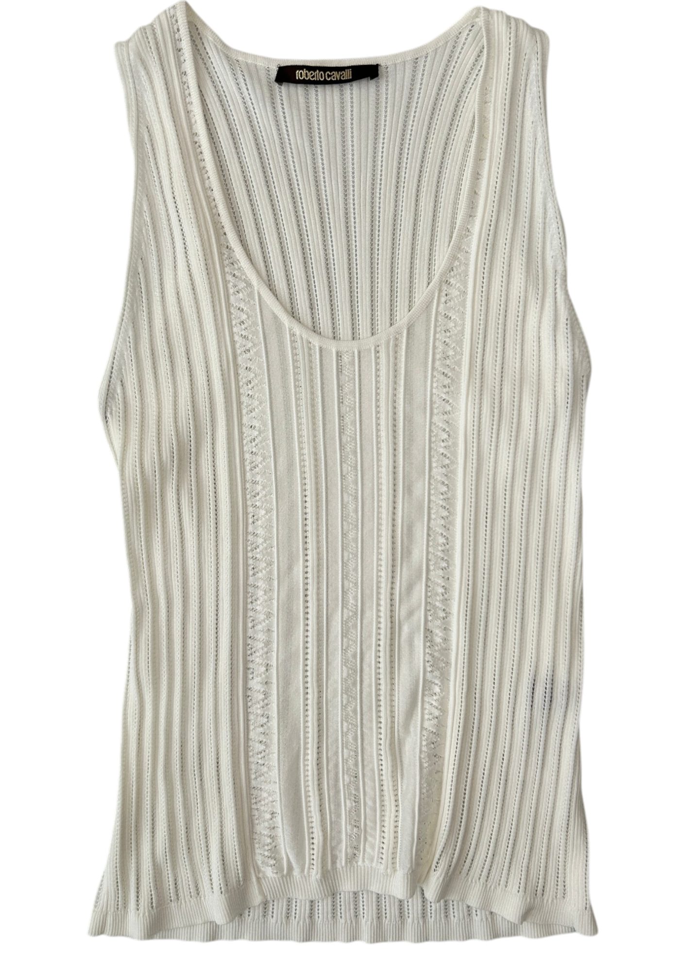 ROBERTO CAVALLI Loose Knit Scoop Neck Tank