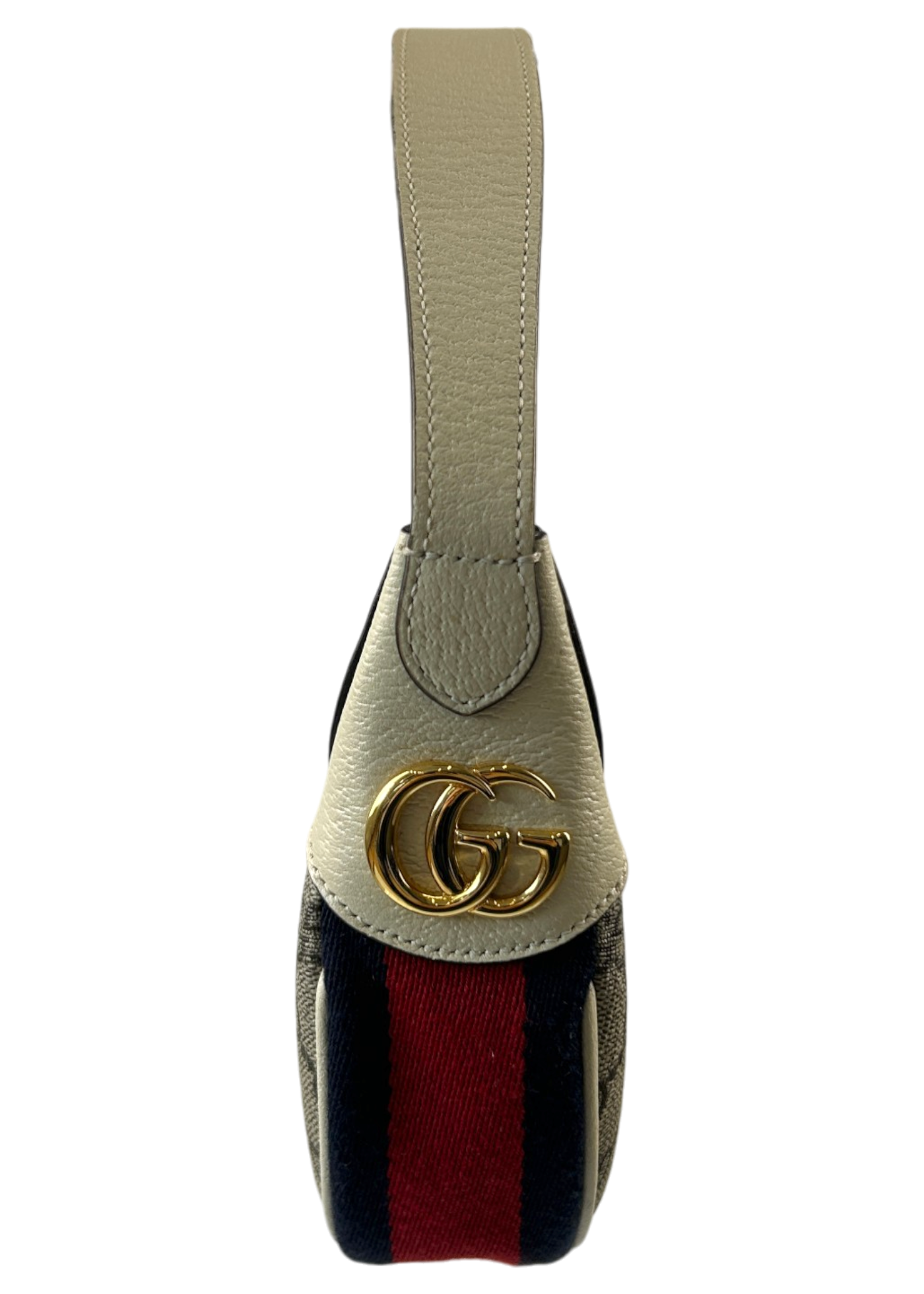 GUCCI Ophidia GG Supreme Leather Crescent Moon Bag