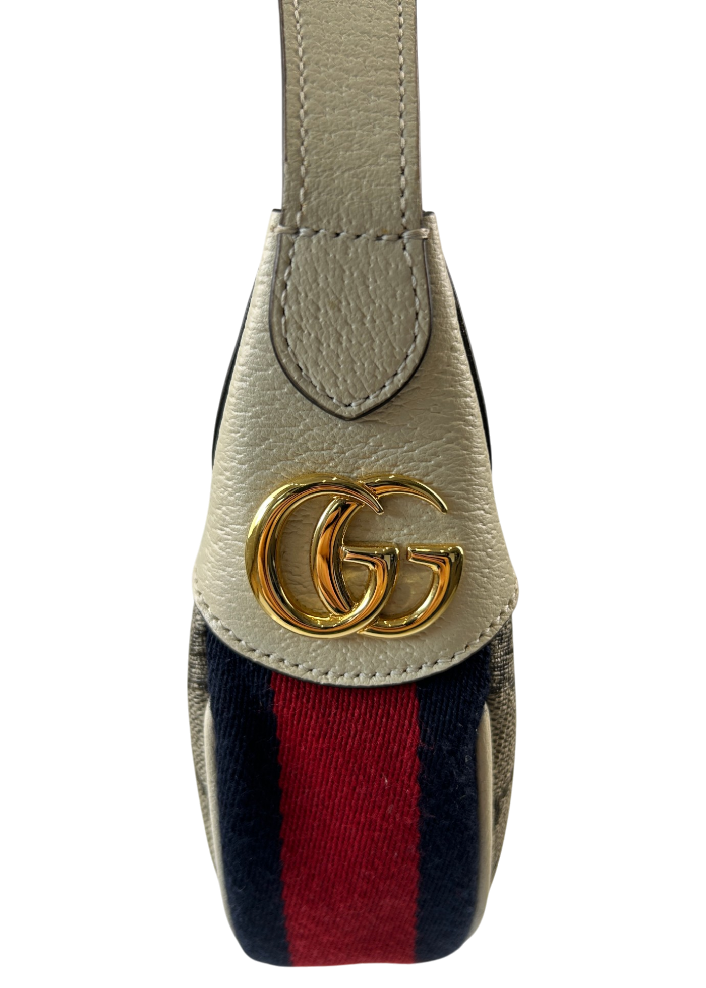 GUCCI Ophidia GG Supreme Leather Crescent Moon Bag