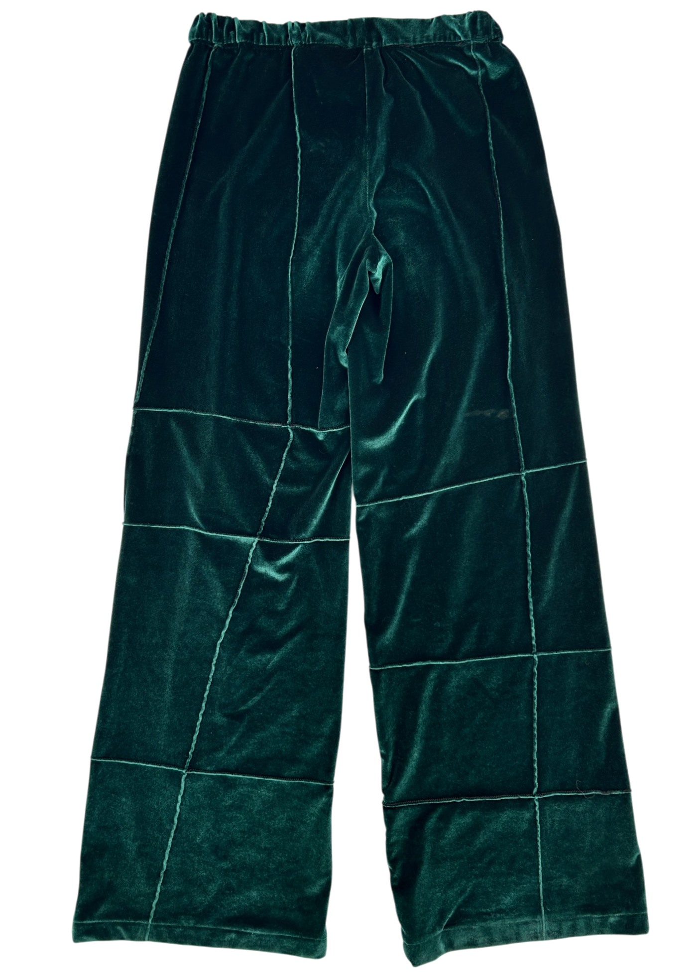 KARLAIDLAW (AS IS) 'Spiderpant' Green Velvet Patchwork Pants