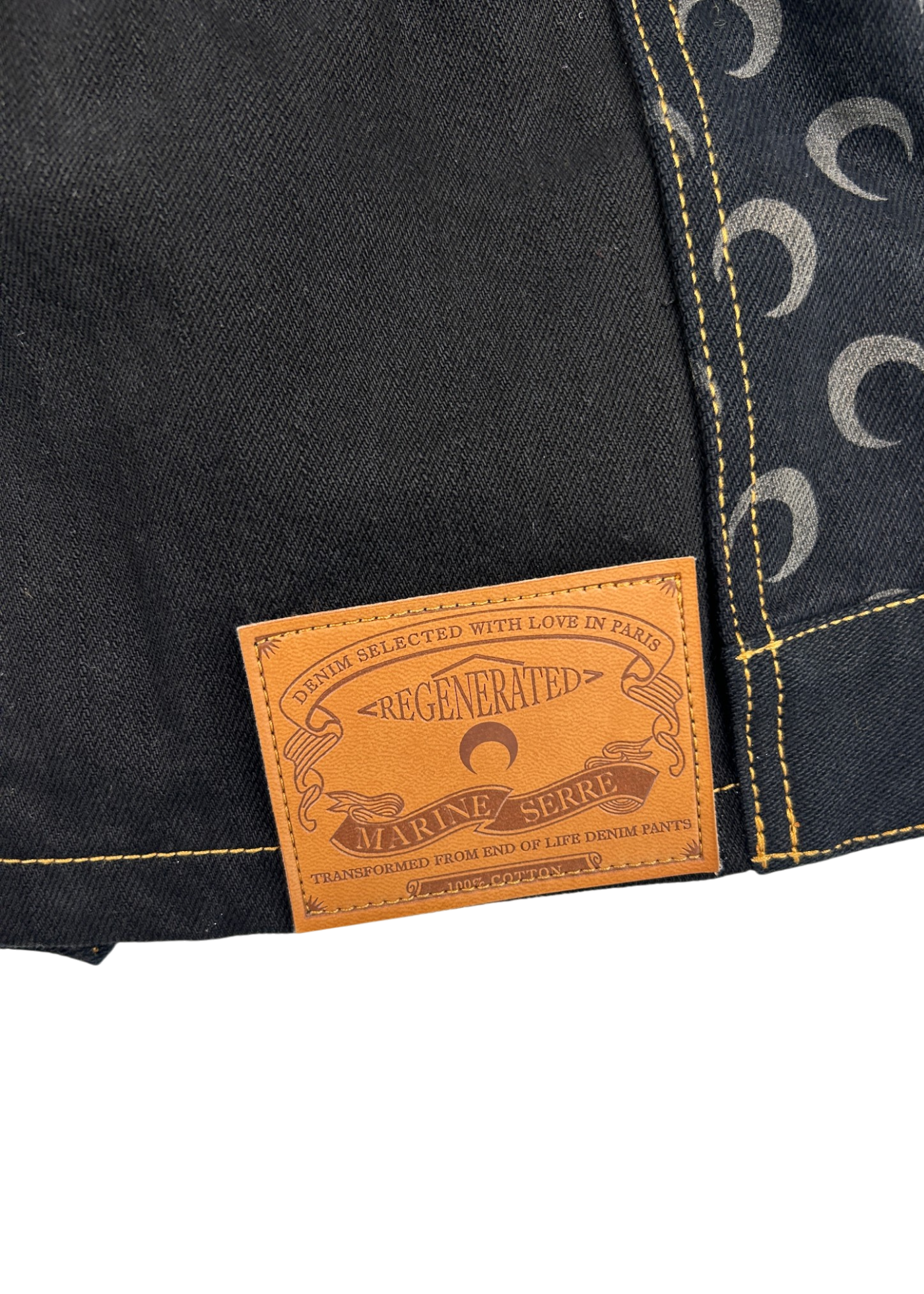 MARINE SERRE Black 'Moon' Denim Jacket