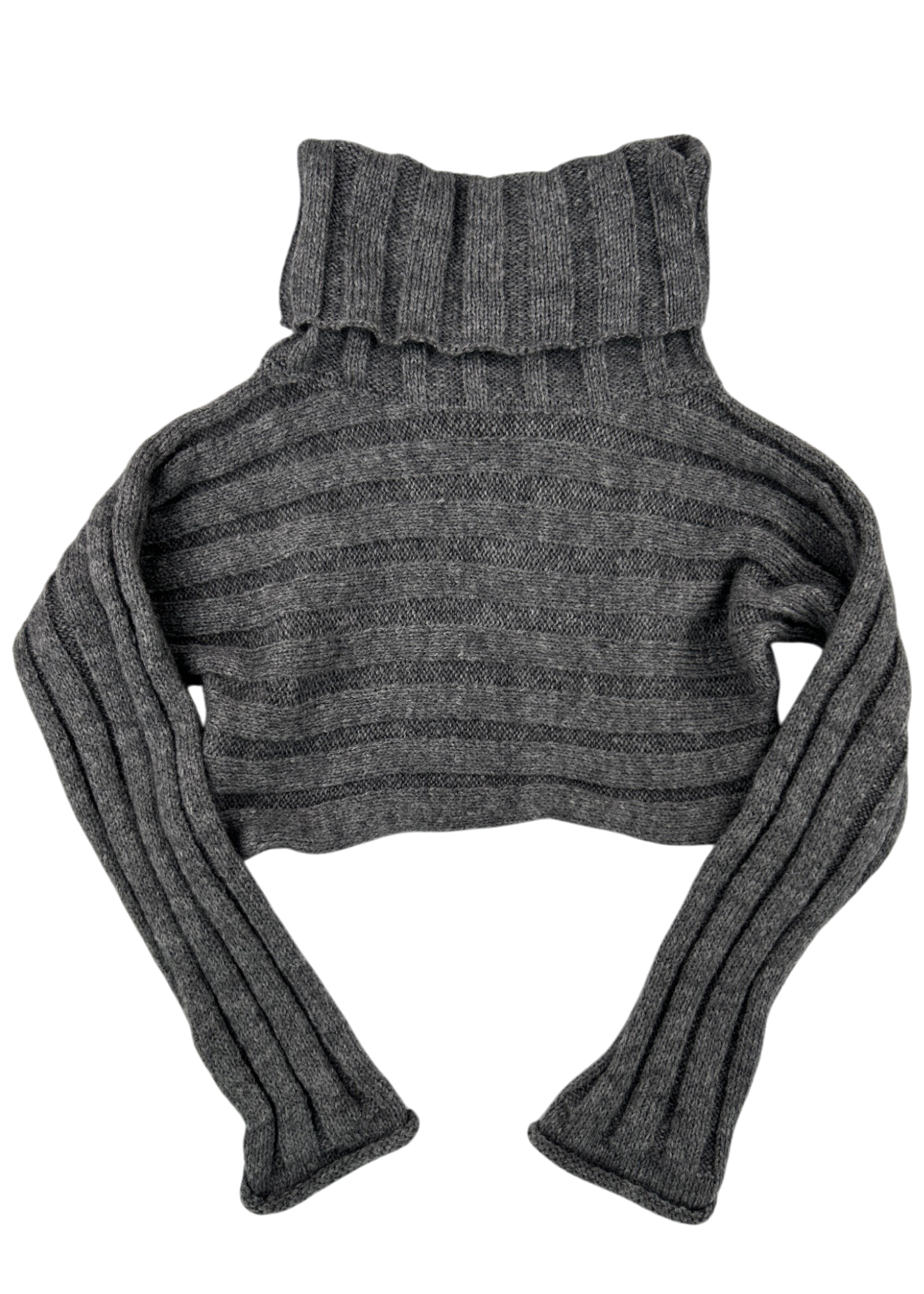 ISABELLA VRANA Grey Mohair Blend Multiway Knit Off-Shoulder Jumper