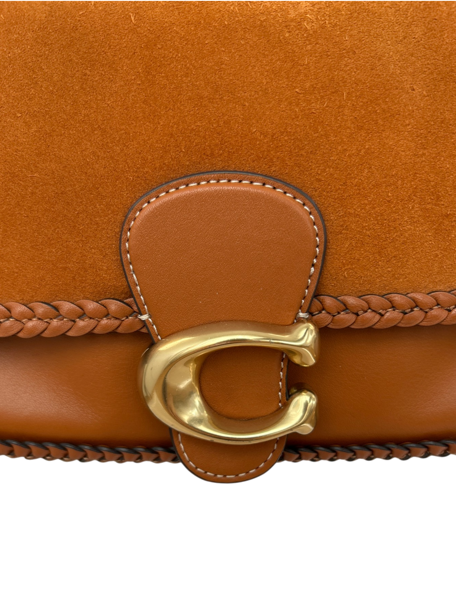COACH (AS IS) Suede/Braided Leather 'Soft Tabby' Shoulder Bag