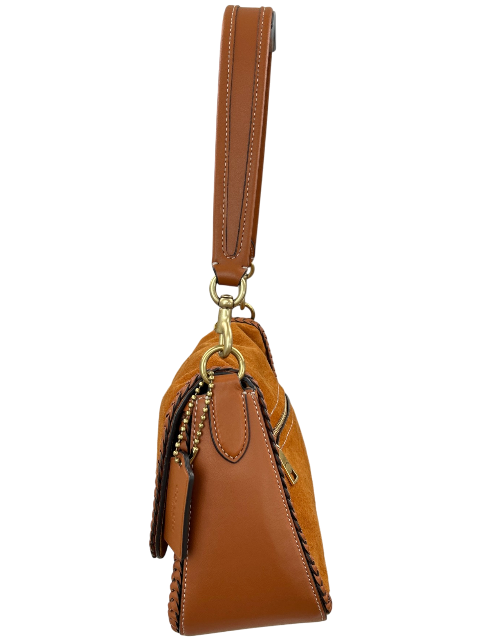 COACH (AS IS) Suede/Braided Leather 'Soft Tabby' Shoulder Bag