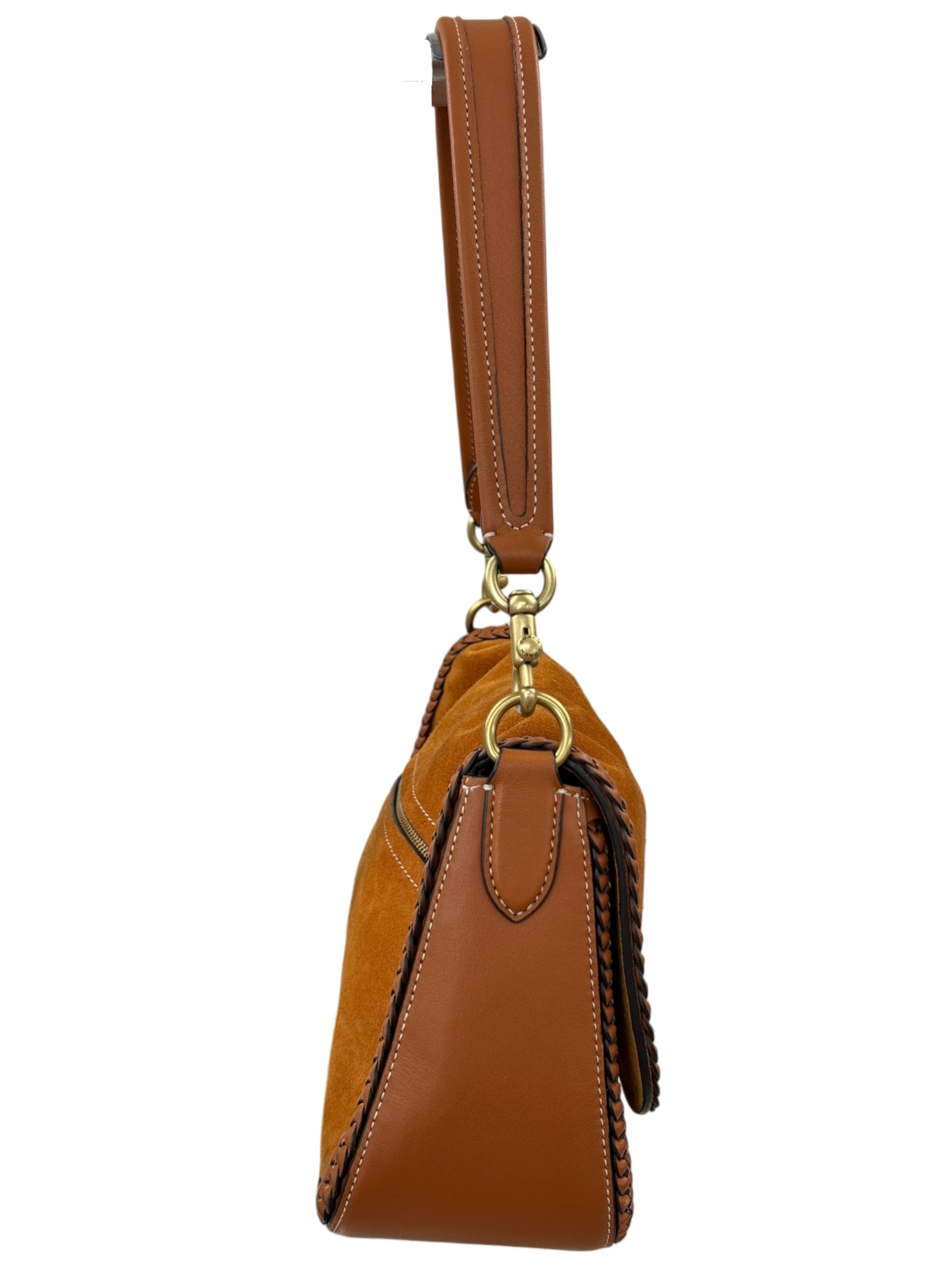 COACH (AS IS) Suede/Braided Leather 'Soft Tabby' Shoulder Bag