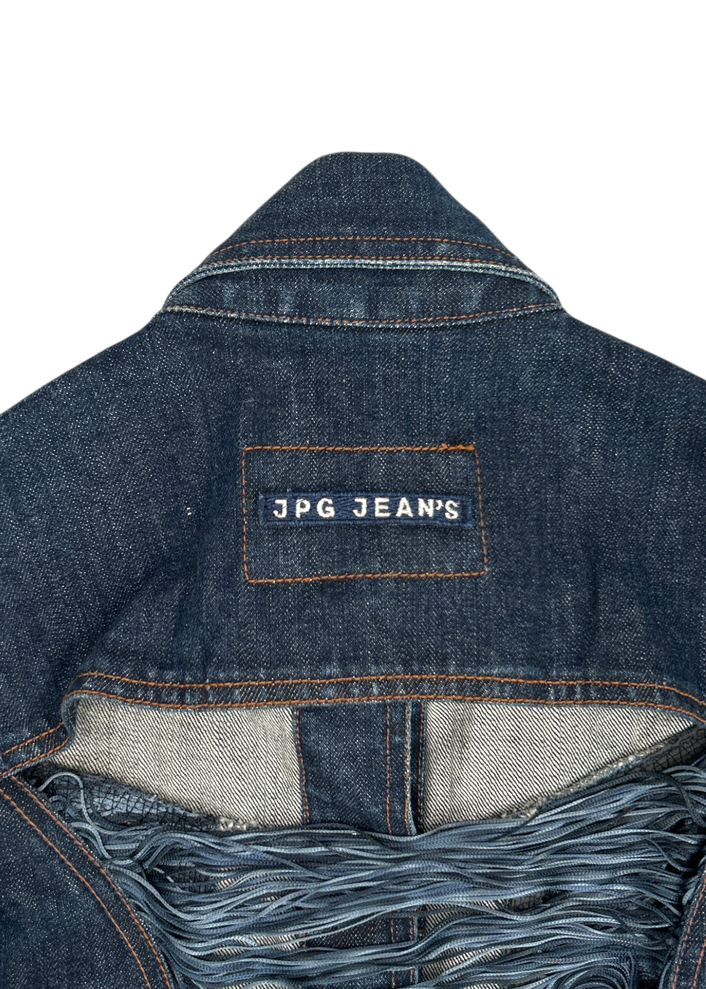 JPG JEANS BY GAULTIER (AS IS) Denim Cutout Vest W/ Turquoise Fringe