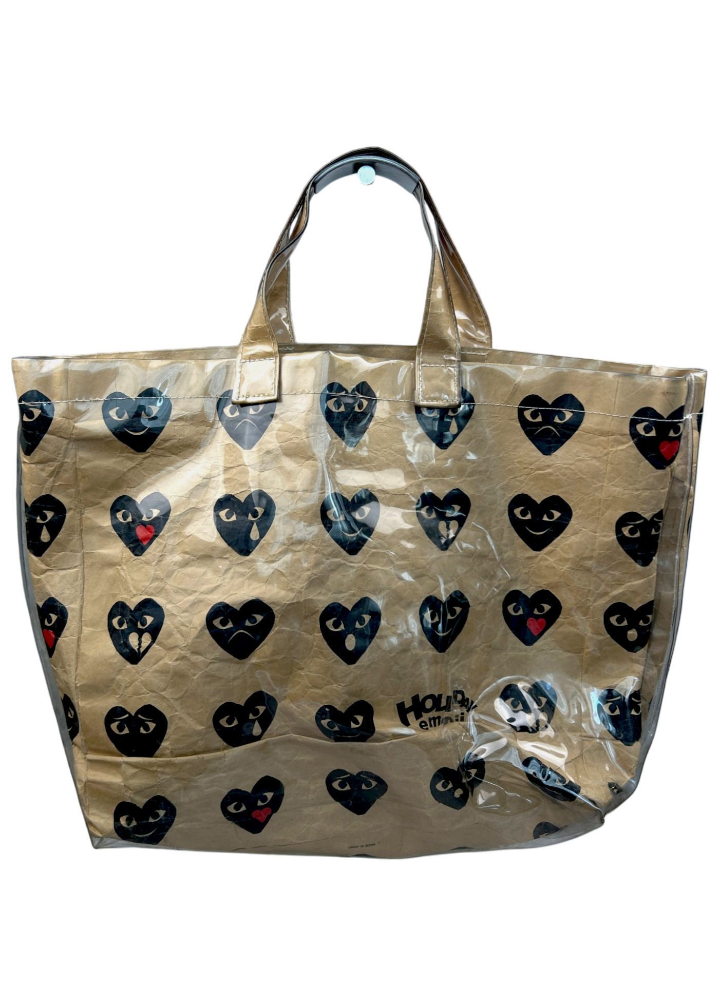 COMME DES GARCONS (AS IS) Beige Holiday Emoji PVC Tote