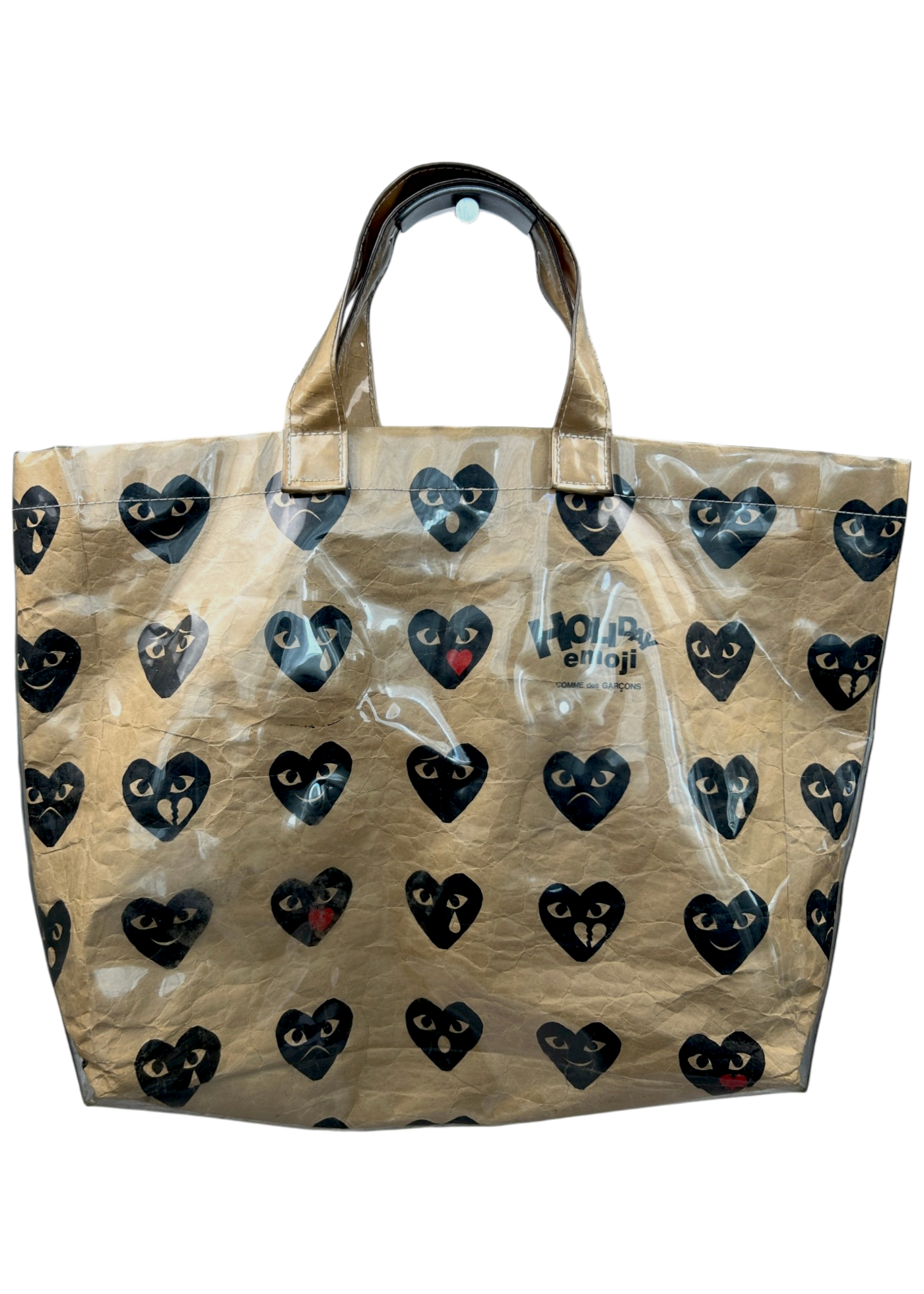 COMME DES GARCONS (AS IS) Beige Holiday Emoji PVC Tote