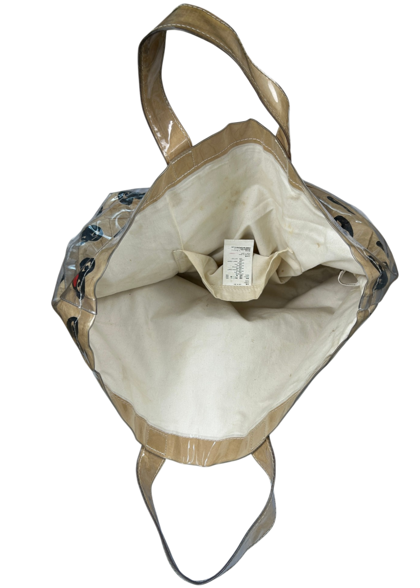 COMME DES GARCONS (AS IS) Beige Holiday Emoji PVC Tote
