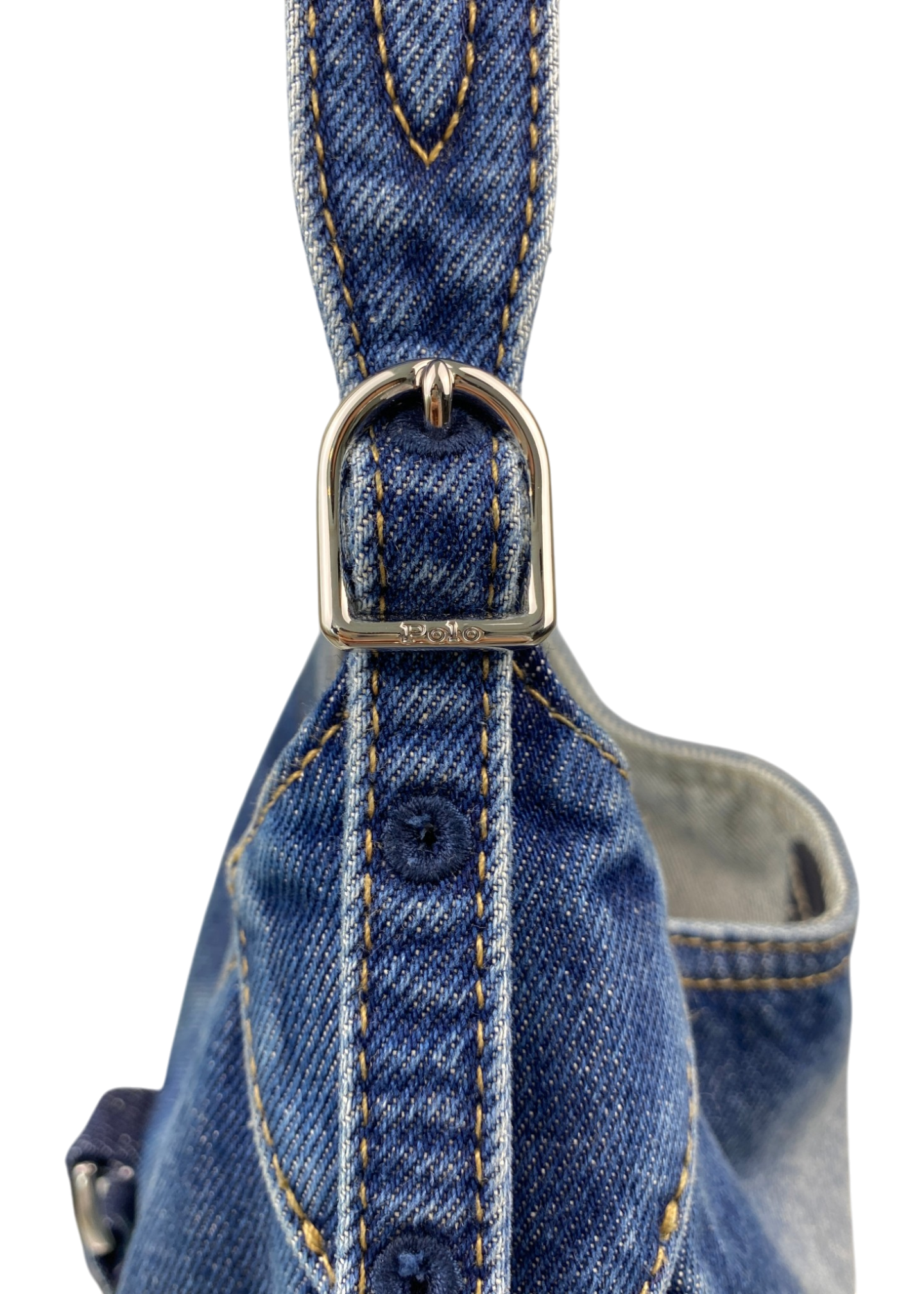 POLO BY RALPH LAUREN Denim Hobo 'ID Mini Bag' W/ Crossbody Strap