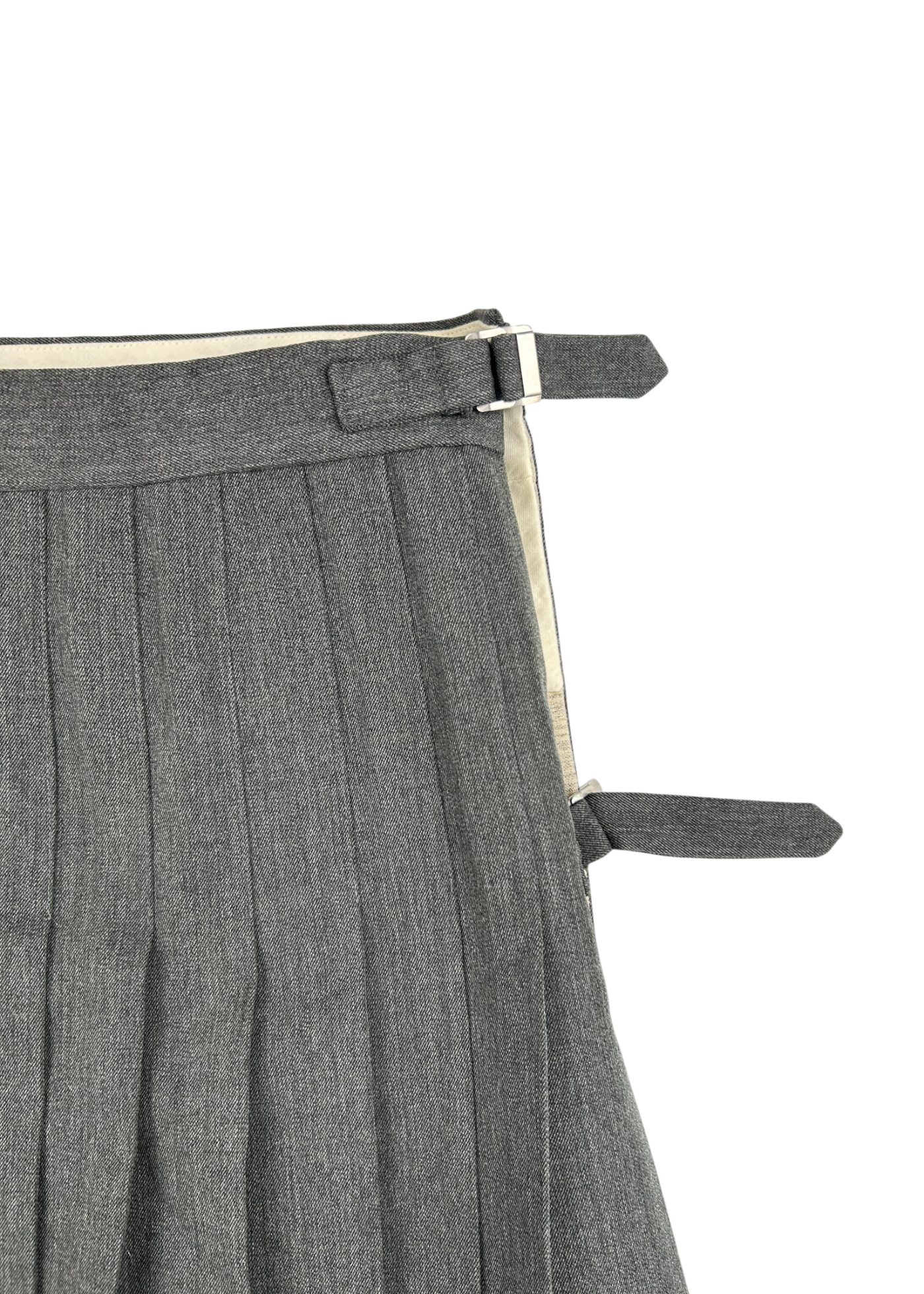 COMME DES GARCONS (AS IS) AD1998 Grey Wool/Cotton Wrap Mini Skirt