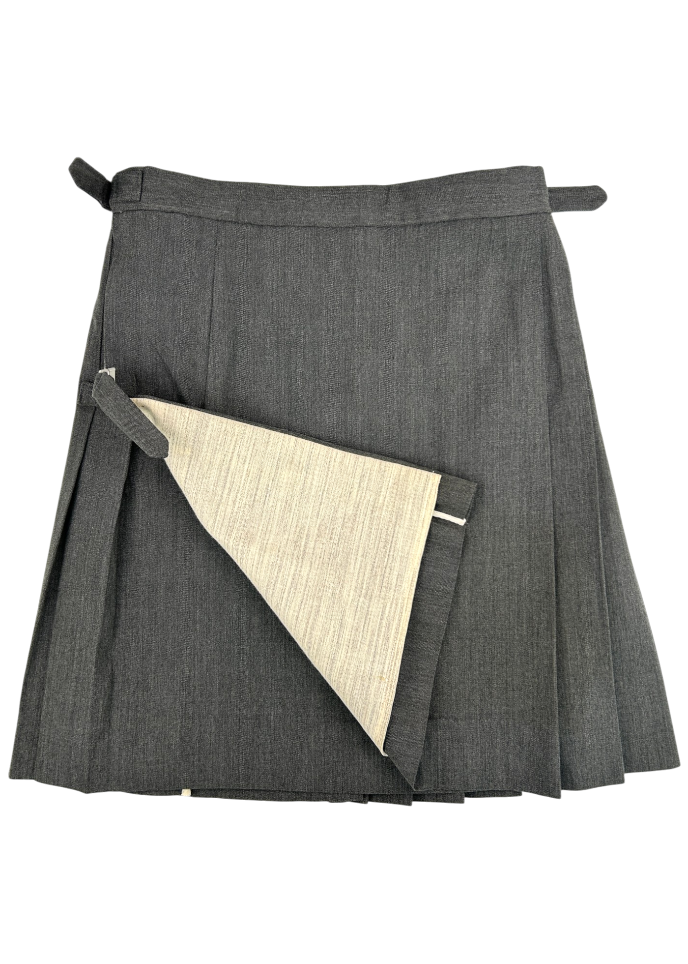 COMME DES GARCONS (AS IS) AD1998 Grey Wool/Cotton Wrap Mini Skirt