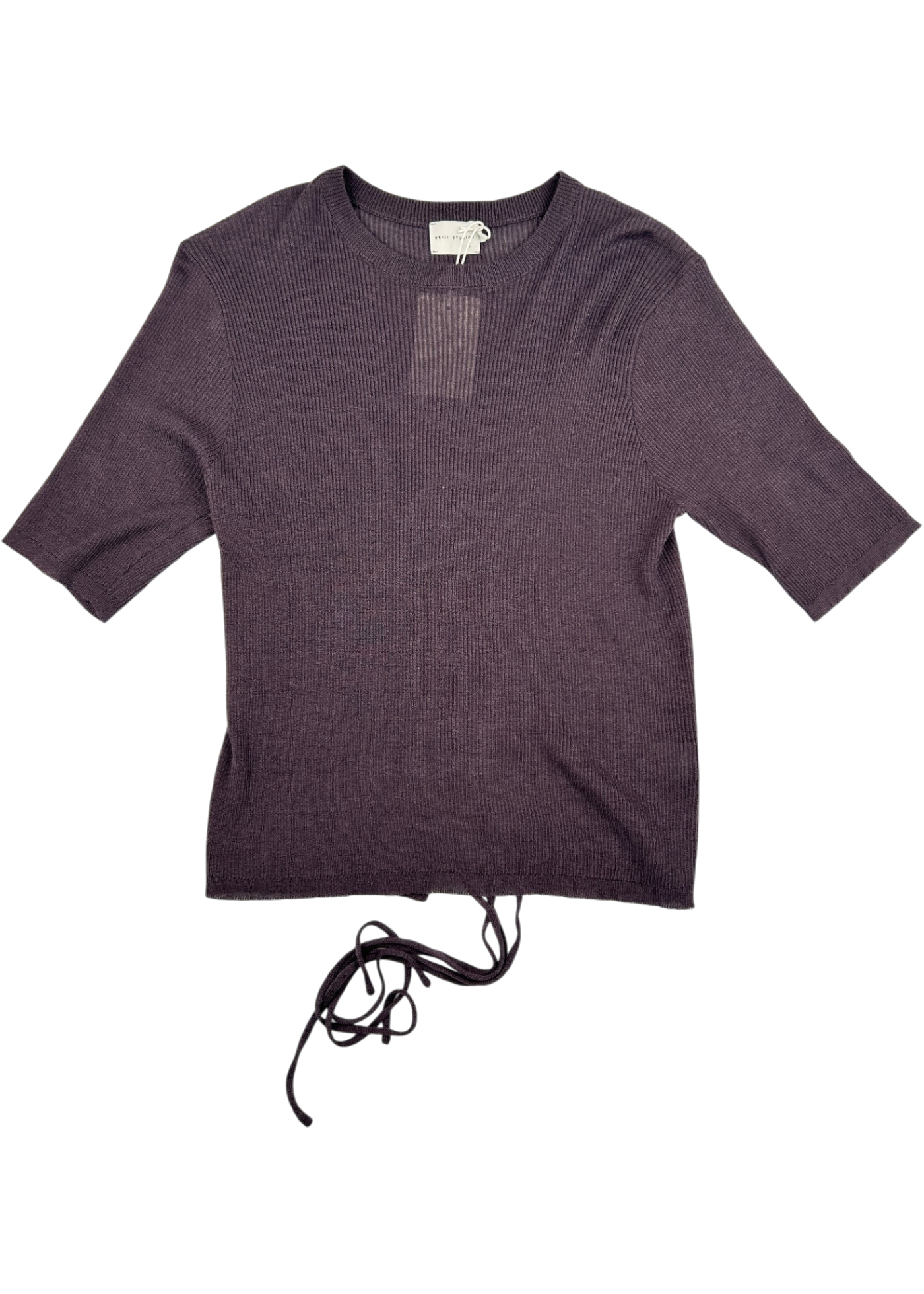 DEIJI STUDIOS Eggplant Purple 'Split Back' Rib Tee