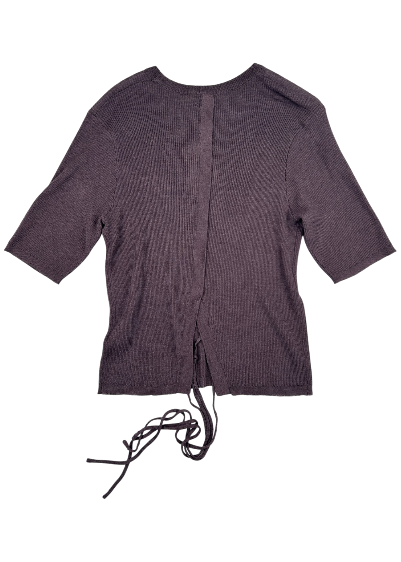 DEIJI STUDIOS Eggplant Purple 'Split Back' Rib Tee