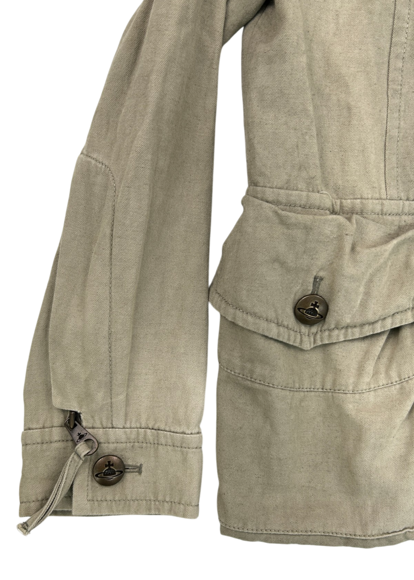 VIVIENNE WESTWOOD ANGLOMANIA Khaki Cotton/Linen Hooded Safari Jacket